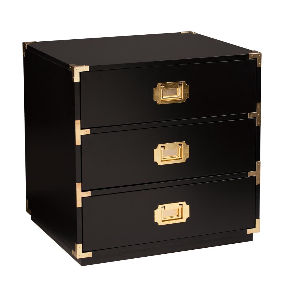 Boston Loft Furnishings ATG1321OC Chaucer 24-in W x 24-in H Black Composite Eclectic End Table with Storage Assembly Required