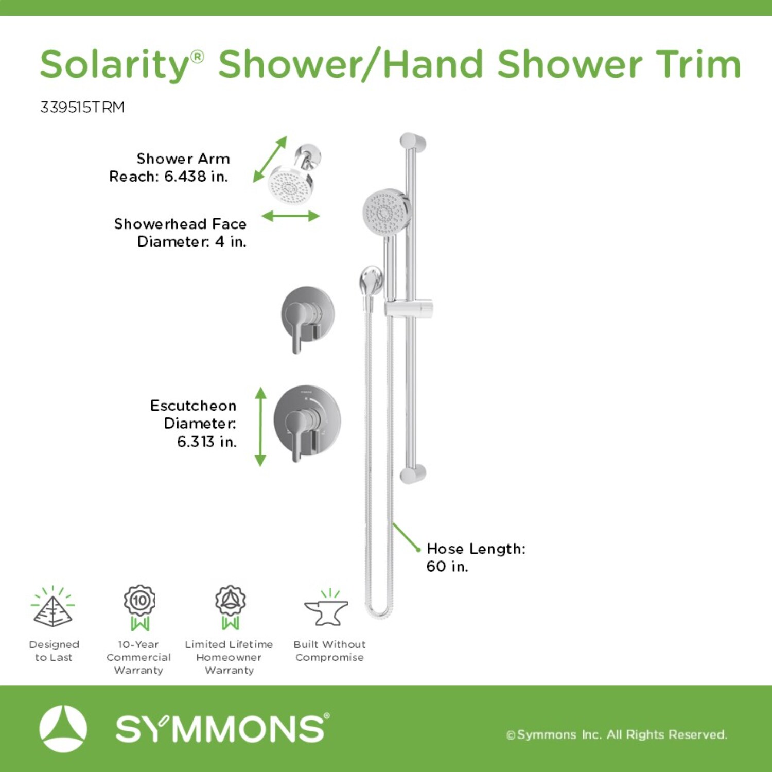 Symmons 339515TRM Showerhead-Bar-Panels - View #4