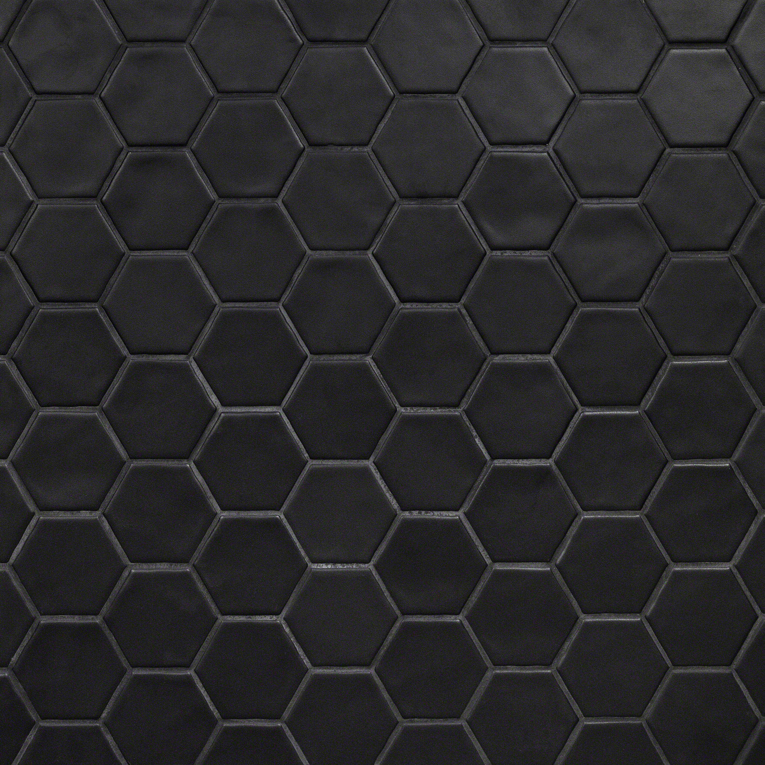 Artmore Tile EXT3RD103398 (Sample) Milton Black 4-in x 4-in Matte Ceramic Honeycomb Cement Look Tile