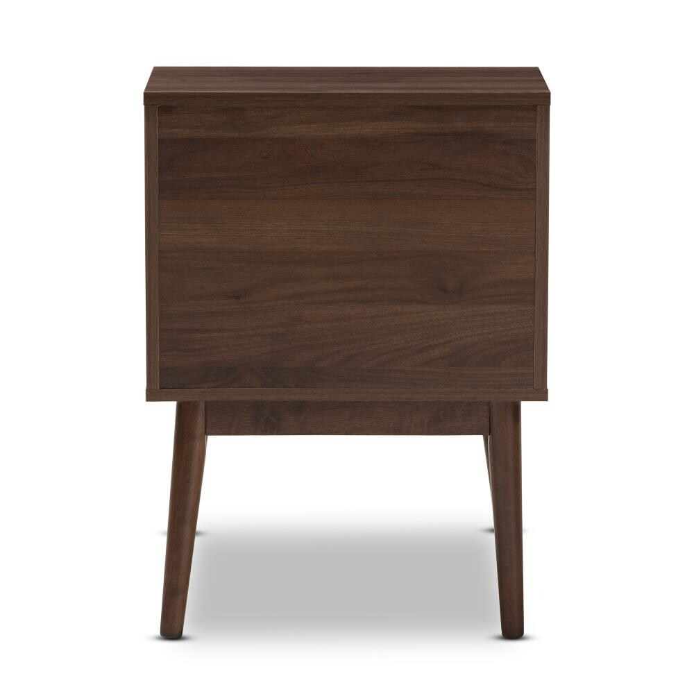 Baxton Studio Disa Walnut Rubberwood Nightstand at Lowes