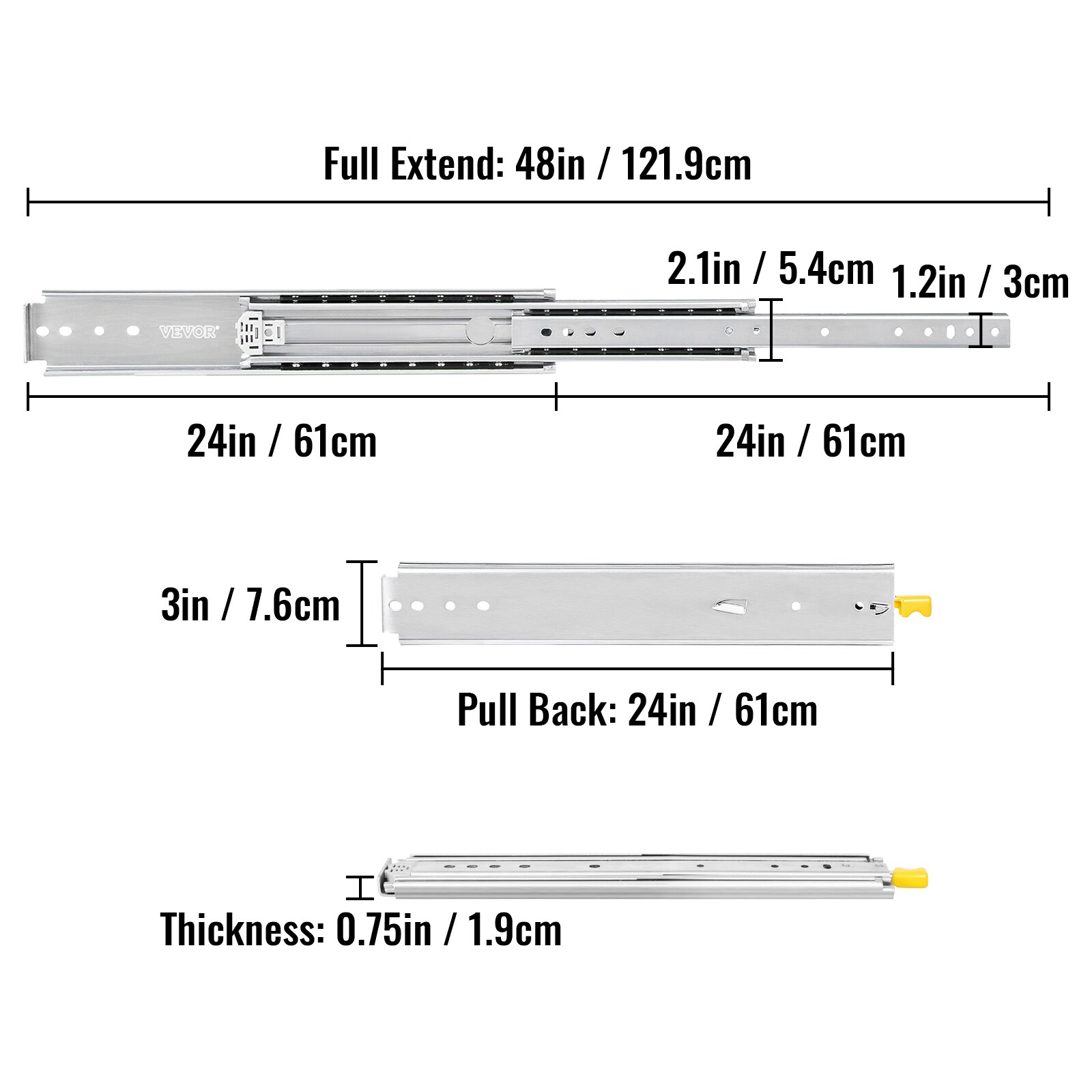 VEVOR CTDG24YC500B00001V0 Drawer-Slides - View #9
