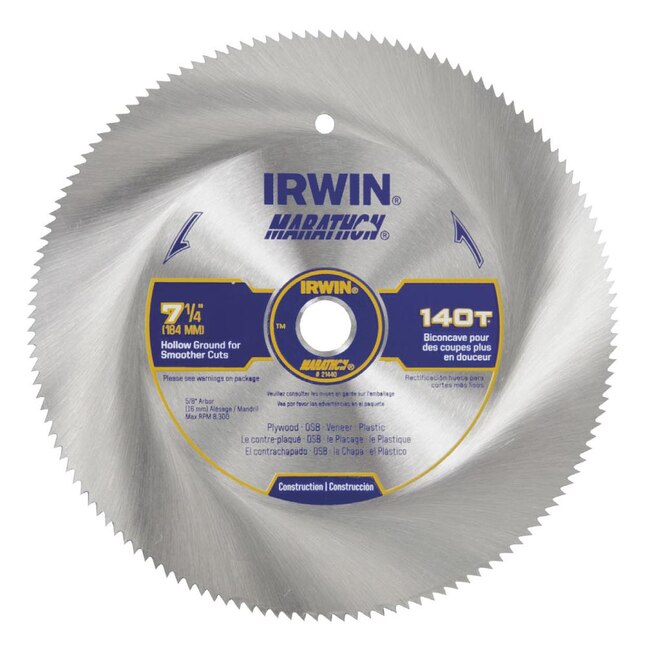 IRWIN Marathon 7-1/4-in 140-Tooth Continuous Carbon Circular Saw Blade IRWIN Marathon 7-1/4-in 140-Tooth Continuous Carbon Circular Saw Blade