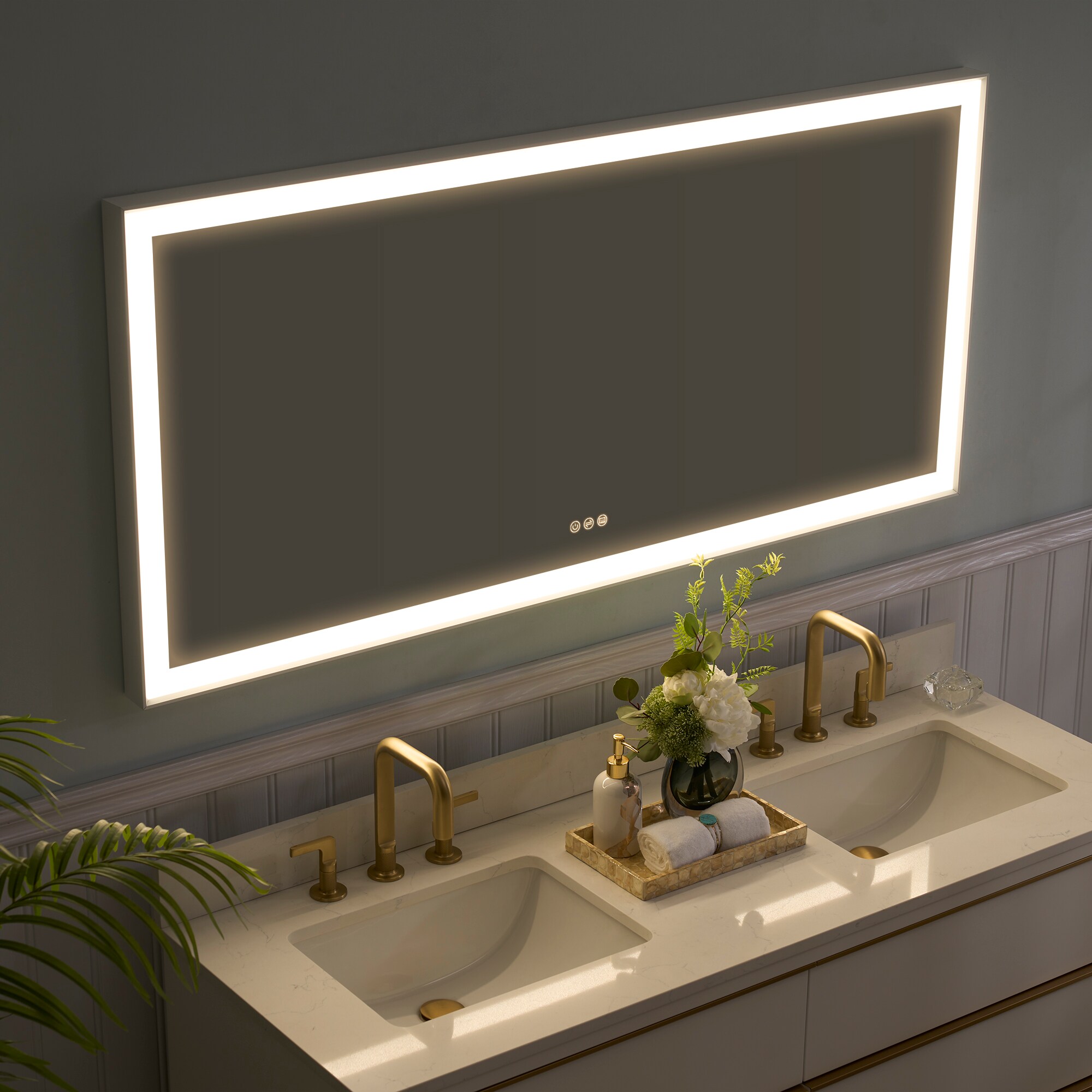 WELLFOR M1FM6028WT Framed-Bath-Mirrors - View #4