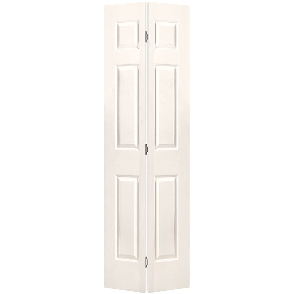 Masonite 630157 Traditional 24-in x 80-in Ultra White 6-panel Textured Hollow core Prefinished Molded composite Closet Bifold Door ( Hardware Included )