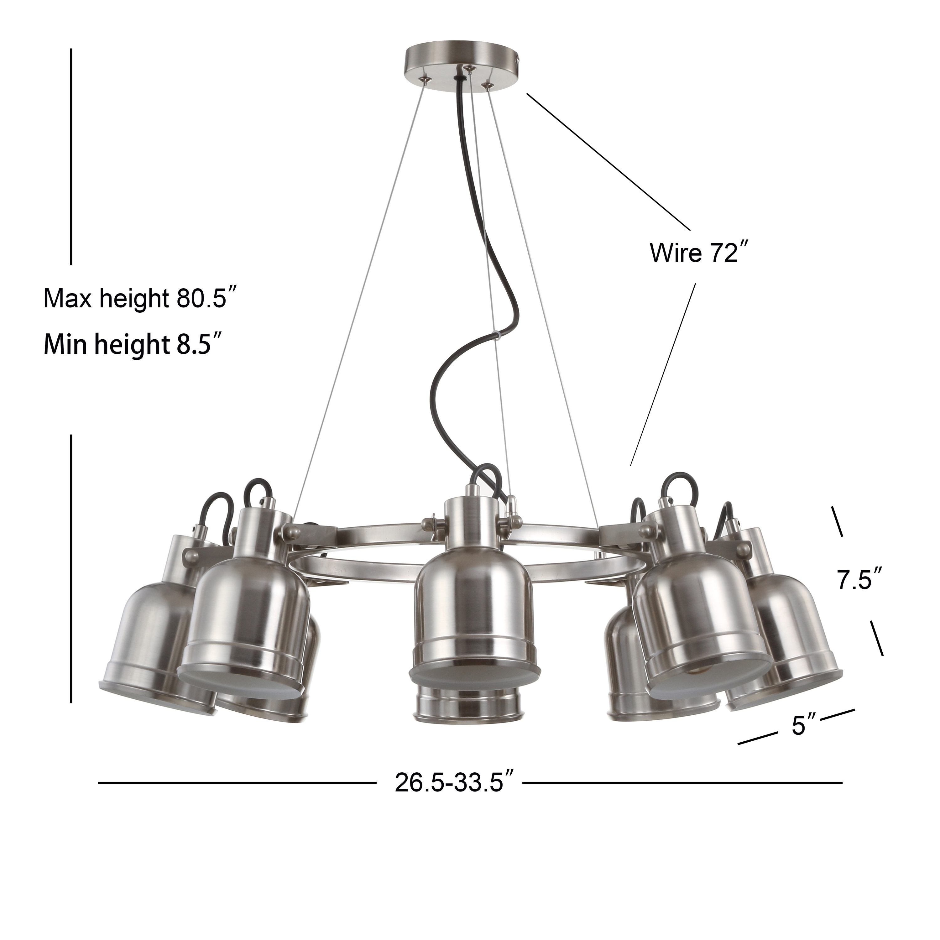 Liam 26.5" Polished Chrome Nickel Drum LED Chandelier