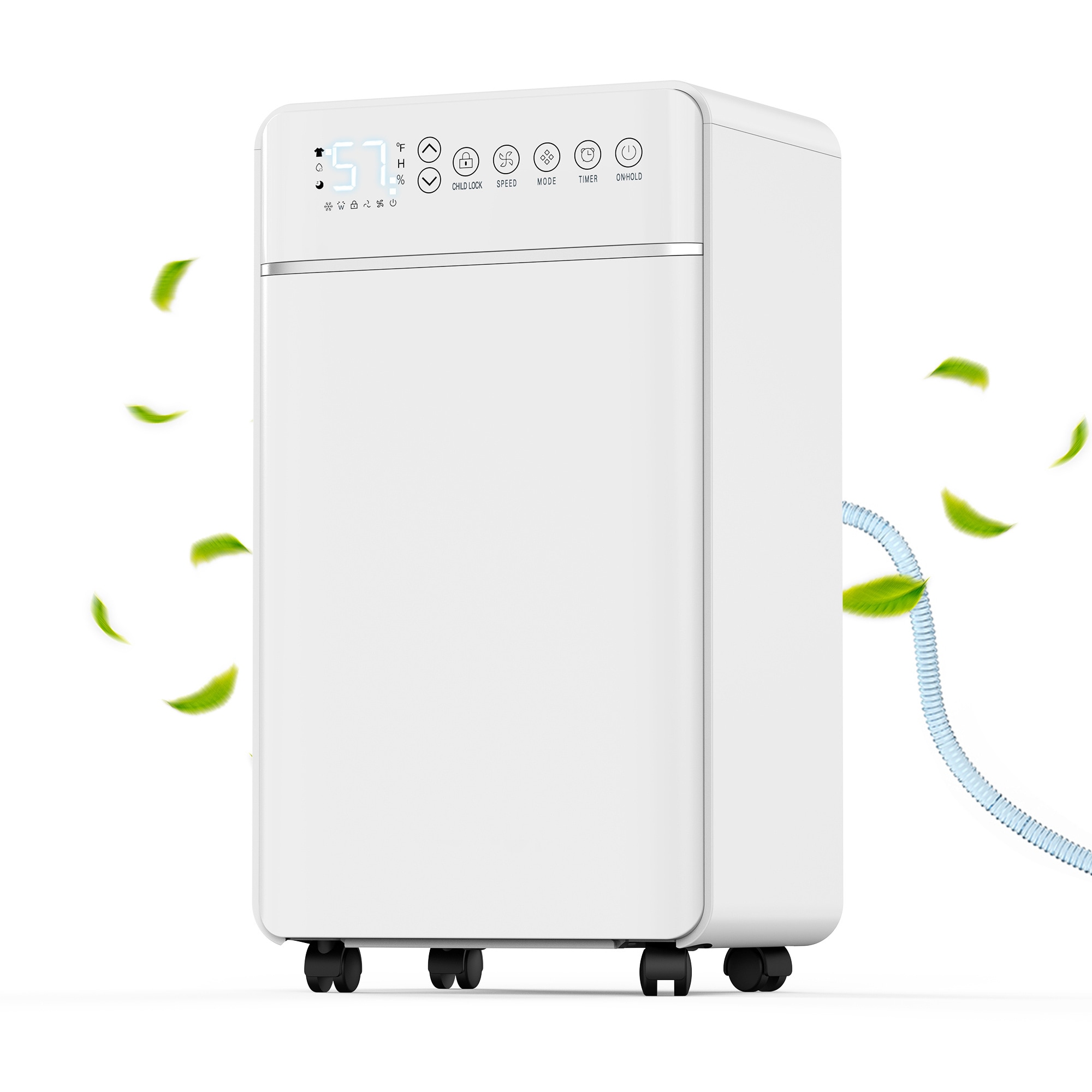 Elexnux 30 pt. Dehumidifier (For Rooms 1501 - 3000 sq. ft) For Basements, Bathrooms, Crawlspaces, in White #GTN-OL07-D008A