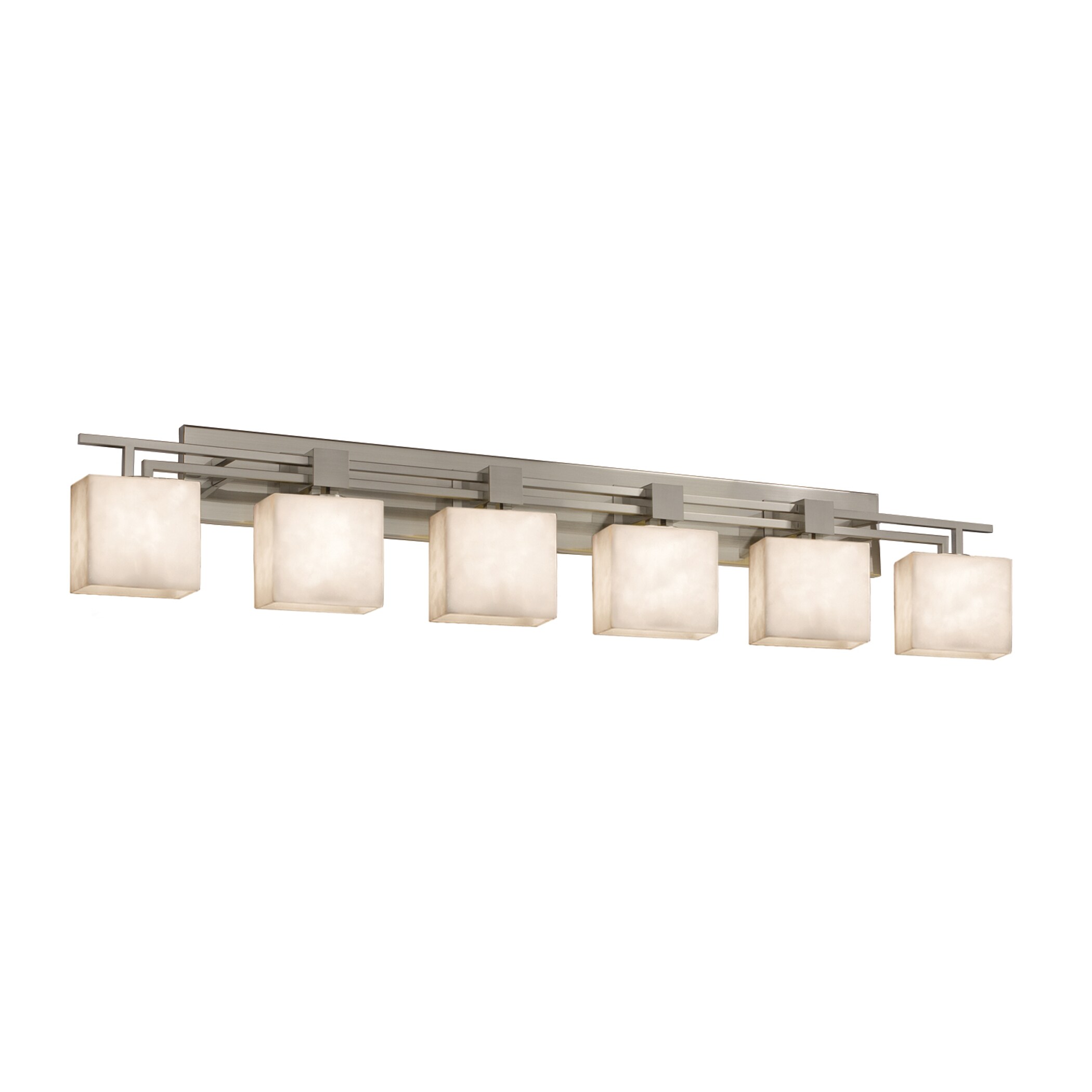 Justice Design Group CLD-8706-55-NC-LED6 Clouds 56-in 6-Light Brushed Nickel LED Transitional Vanity Light