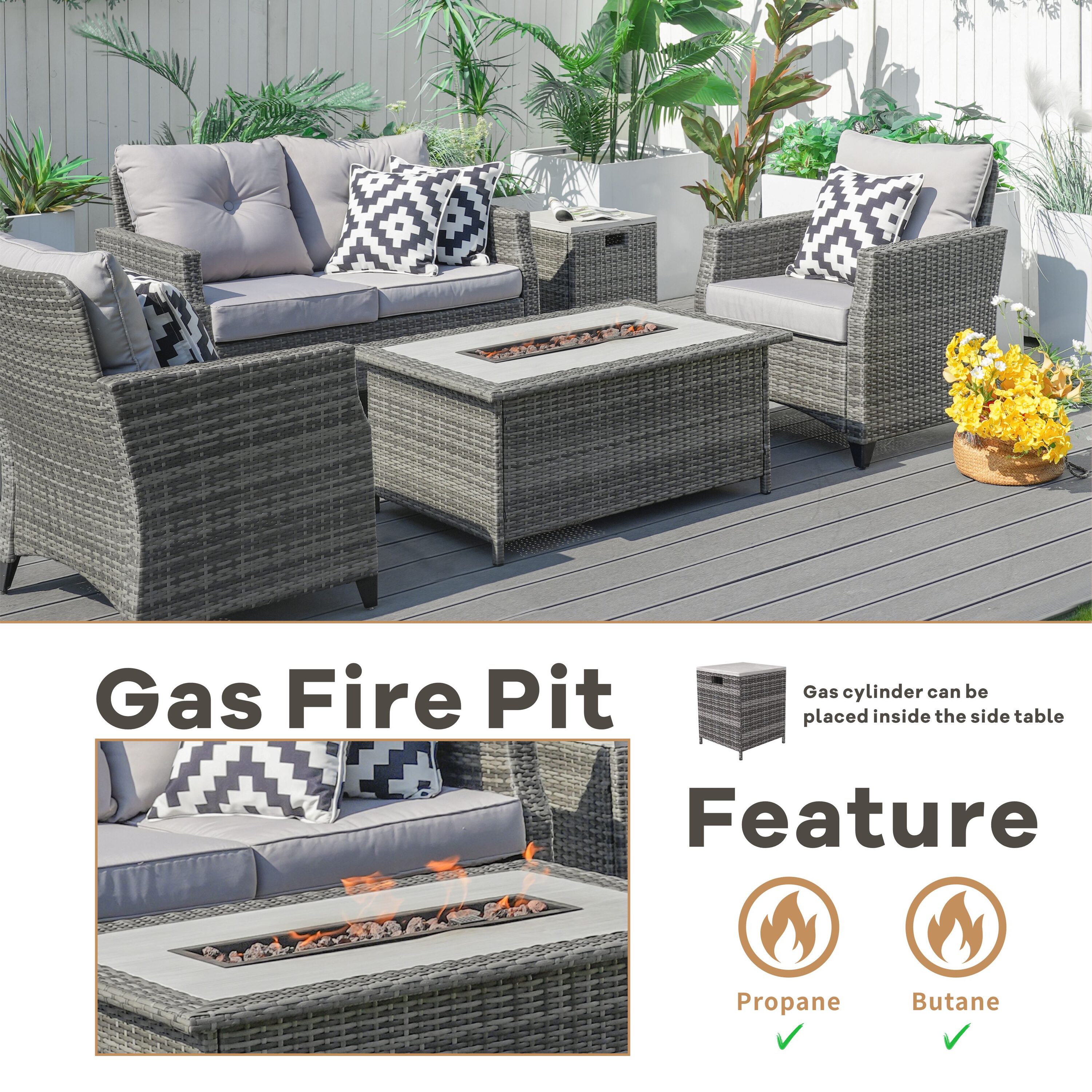 Direct Wicker DWF-1801 Outdoor-Gas-Firepits - View #4