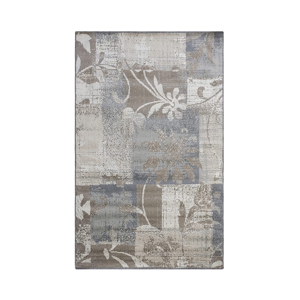 Superior 5X8RUG-PASTICHE-IV 5 x 8 (ft) Polypropylene Ivory Rectangular Indoor Floral/Botanical Mid-Century Modern Area rug