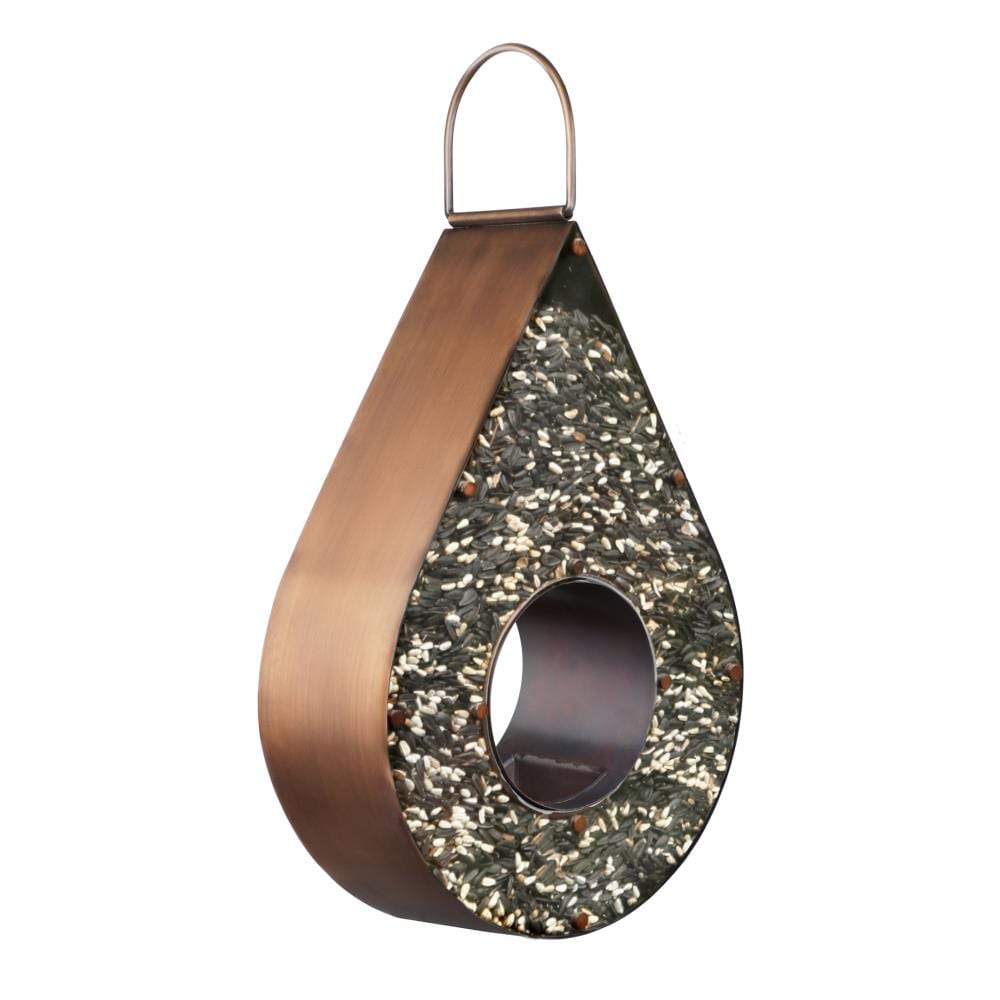 Good Directions BH202WWHT Copper Teardrop Fly Thru Bird Feeder Extra-Large 6 lb Seed Capacity Copper Hanging Platform Bird feeder - 6-lbs