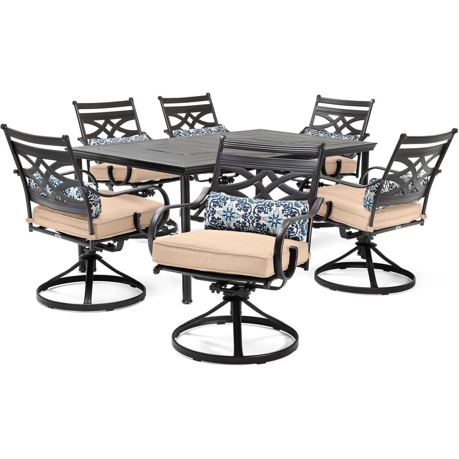 Hanover MCLRDN7PCSQSW6-TAN Patio-Dining-Sets - View #2