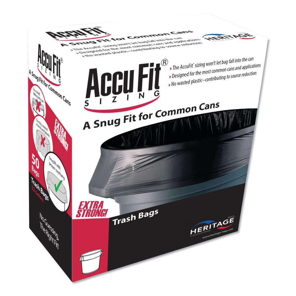 AccuFit 44-Gallons Black Plastic Can Twist Tie Trash Bag (200-Count) in the Trash  Bags department at