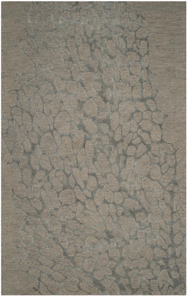 Safavieh BLM695B-5 Blossom Alicia 5 x 8 (ft) Hooked Synthetic Gray/Gray Rectangular Indoor Floral/Botanical Area rug