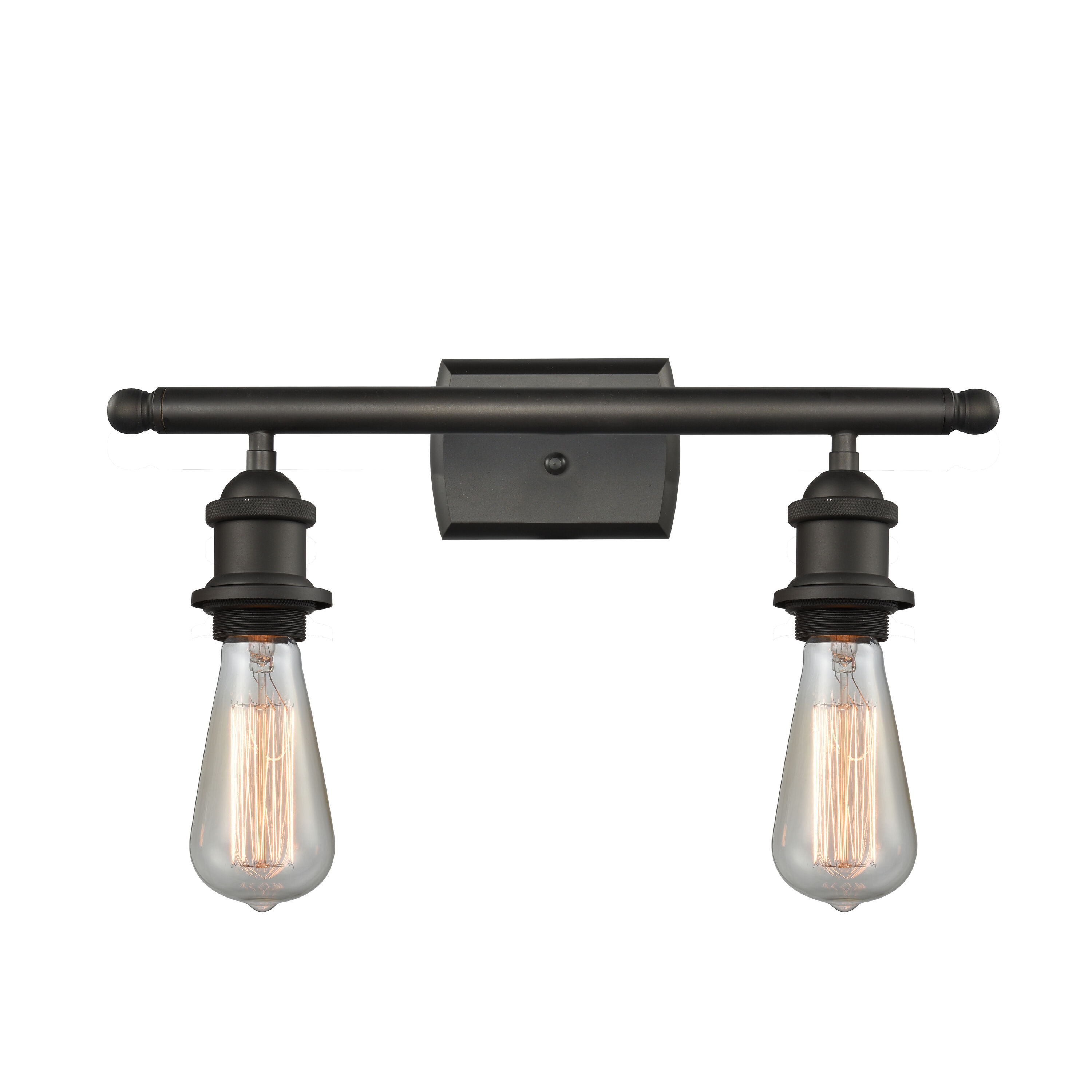 Innovations Lighting 516-2W-OB Bare Bulb 16-in 2 -Light Oil-rubbed Bronze Modern/contemporary Vanity light