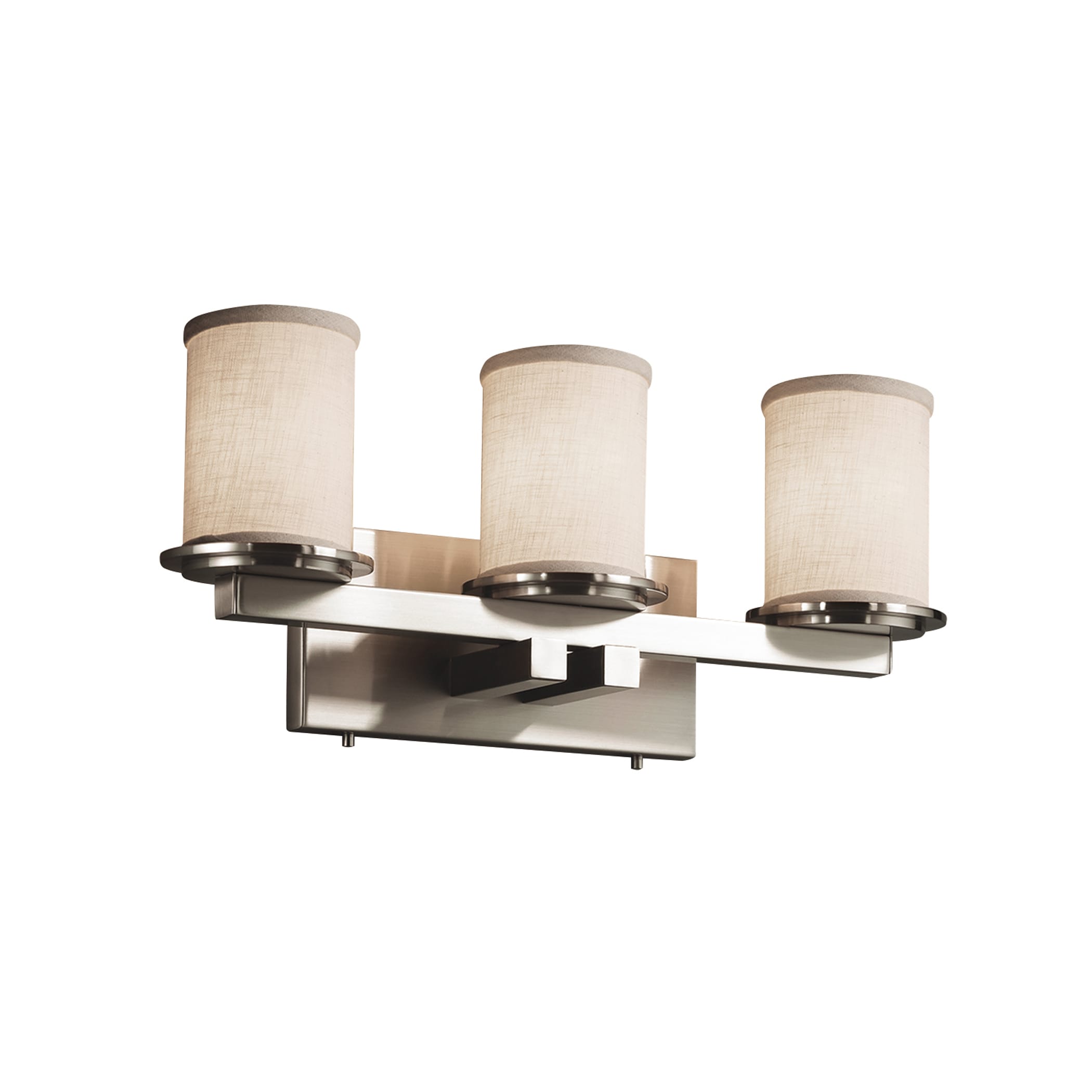 Justice Design Group FAB-8773-10-WH-NC-LD Textile 21-in 3-Light Brushed Nickel LED Transitional Vanity Light