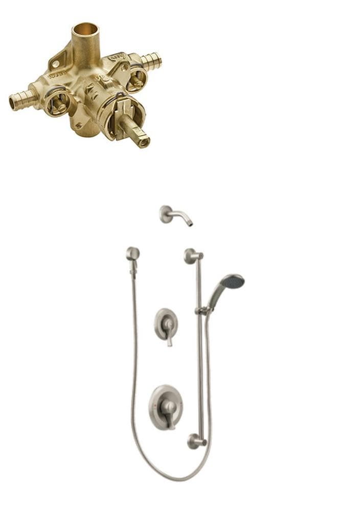 Moen T8342NHCBN-8373HD-L Commercial Brushed Nickel 2-handle Single function Shower Faucet with Valve