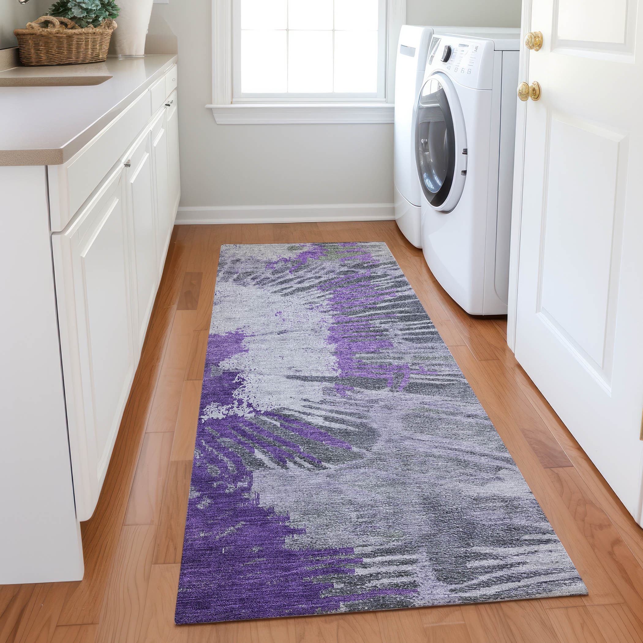 Addison Rugs ACN645PP2X8 Chantille ACN645PP 2 x 7 (ft) Polyester Purple Rectangular Indoor/Outdoor Geometric Machine washable Runner rug