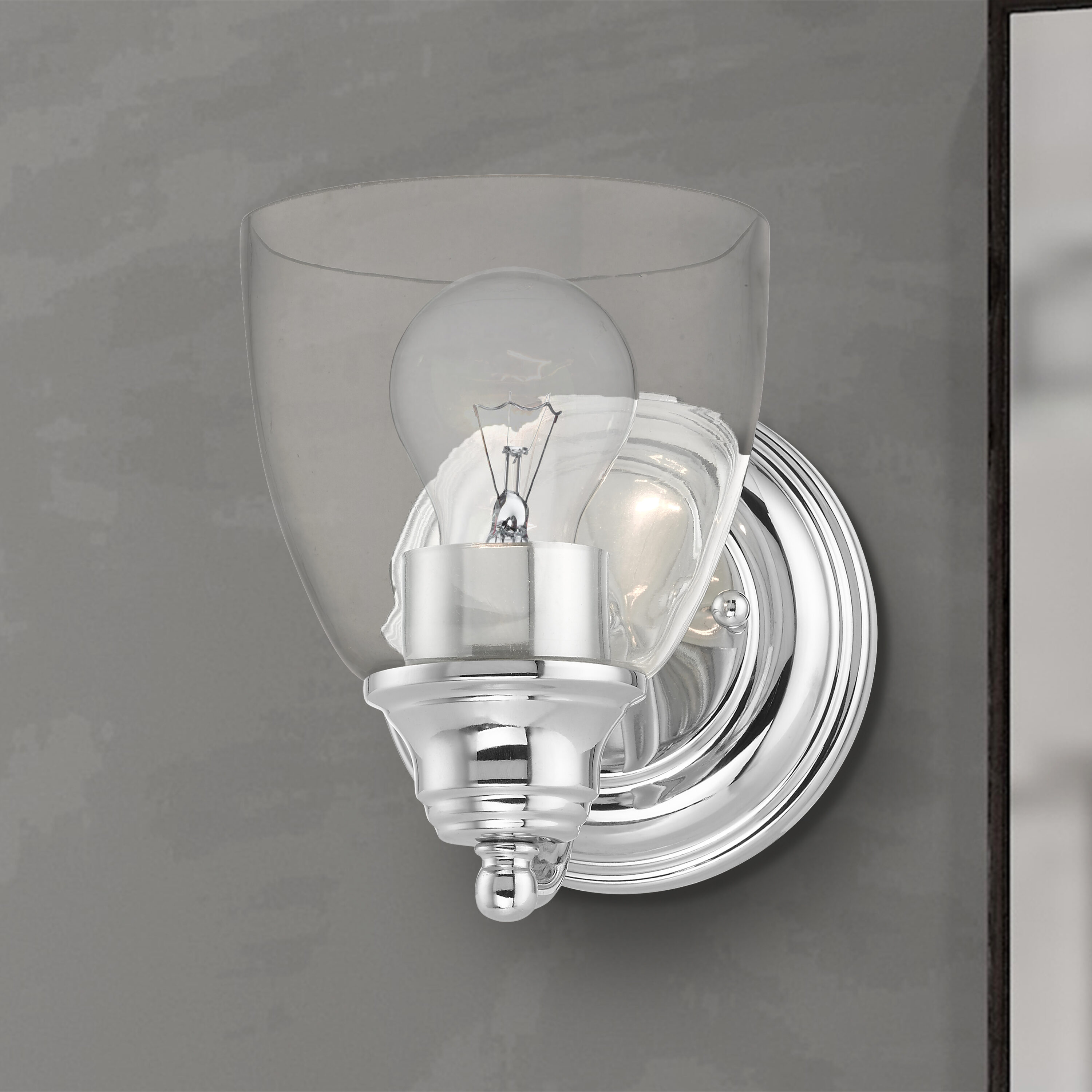Montgomery Polished Chrome 7'' Transitional Vanity Sconce