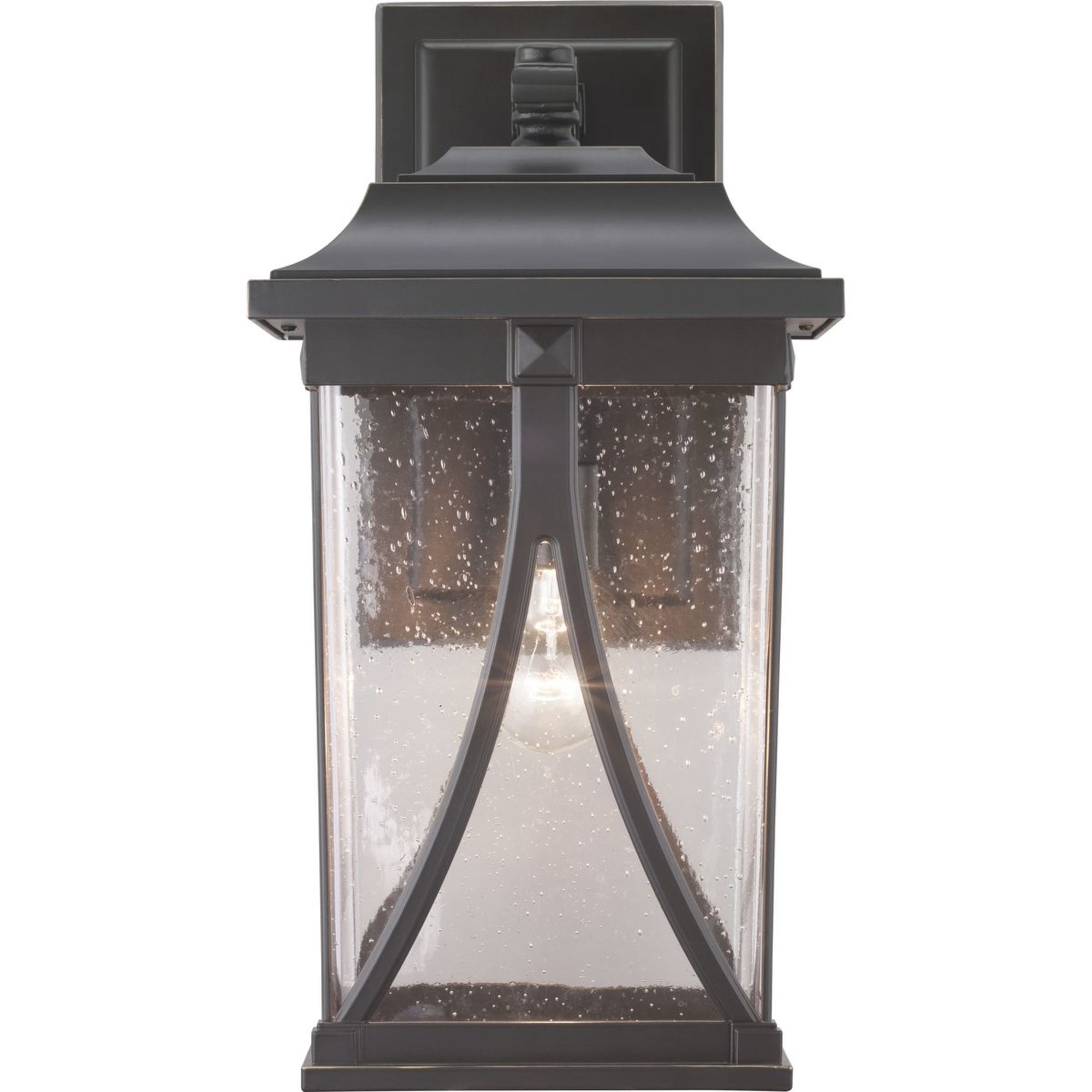 Abbott Antique Bronze Seeded Glass Outdoor Wall Lantern 20.25"