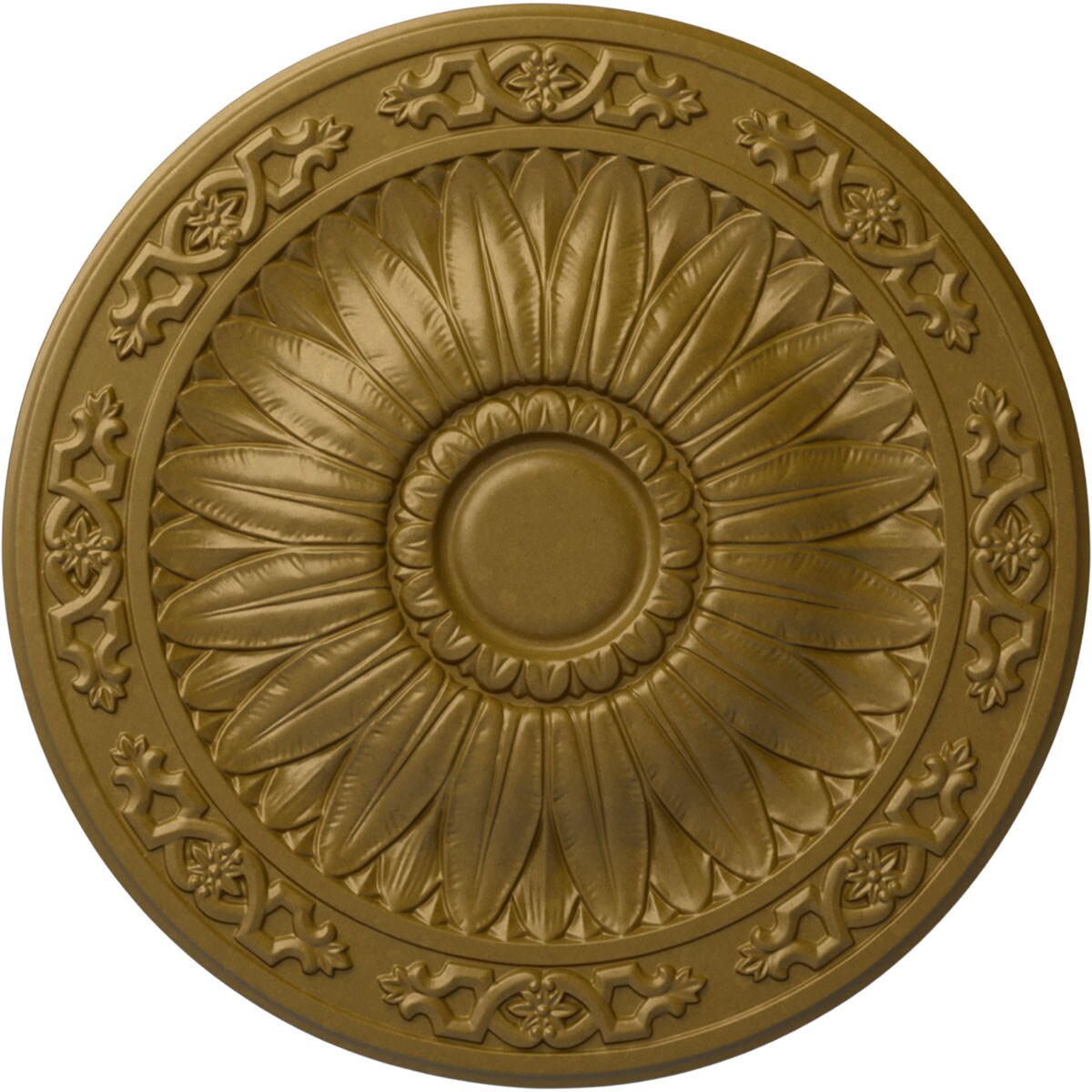 Ekena Millwork CM20LUGLS Lunel 20.25-in W x 20.25-in L Painted Gold Polyurethane Whole Ceiling Medallion