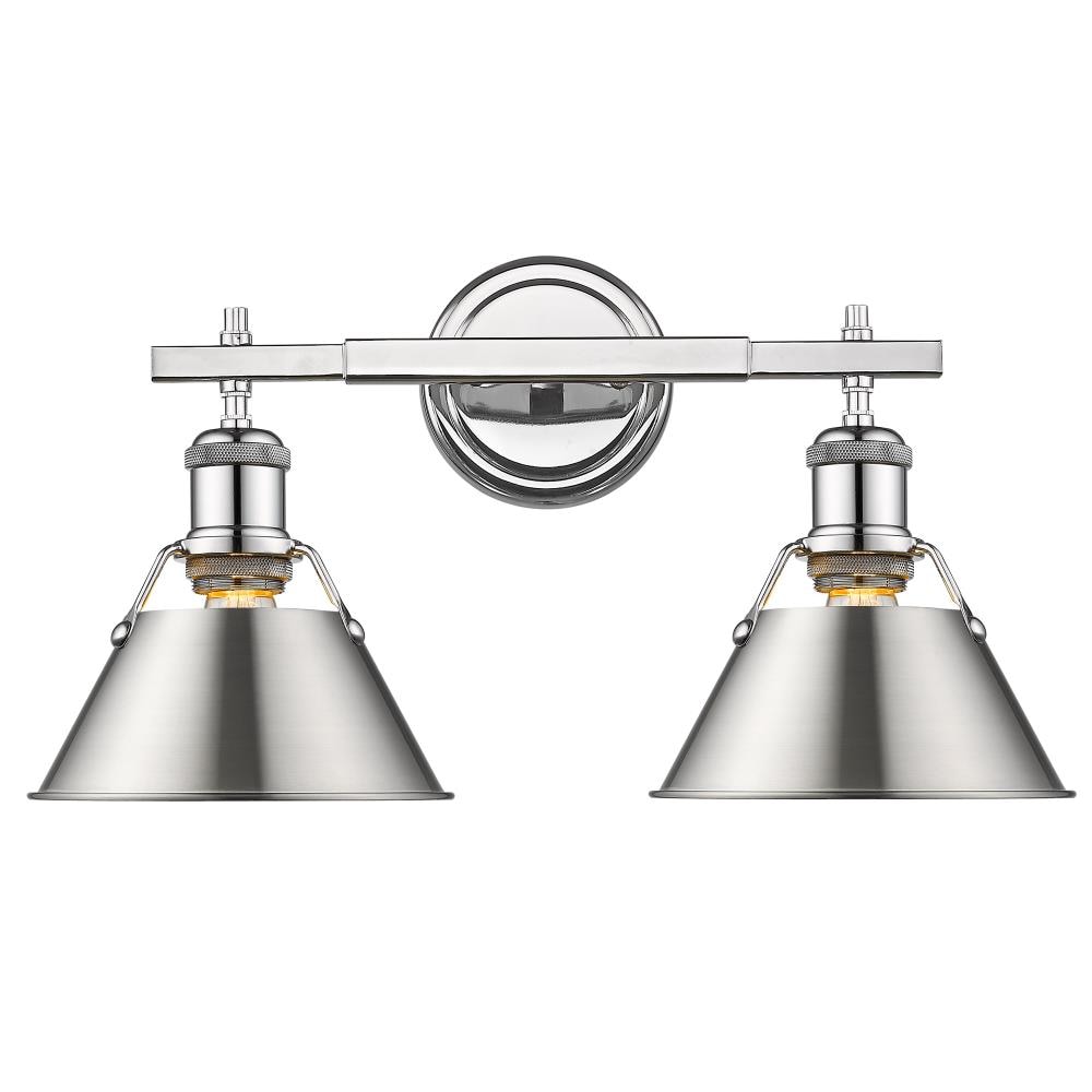 Golden Lighting 3306-BA2 CH-PW Orwell 18.25-in 2 -Light Chrome Transitional Vanity light