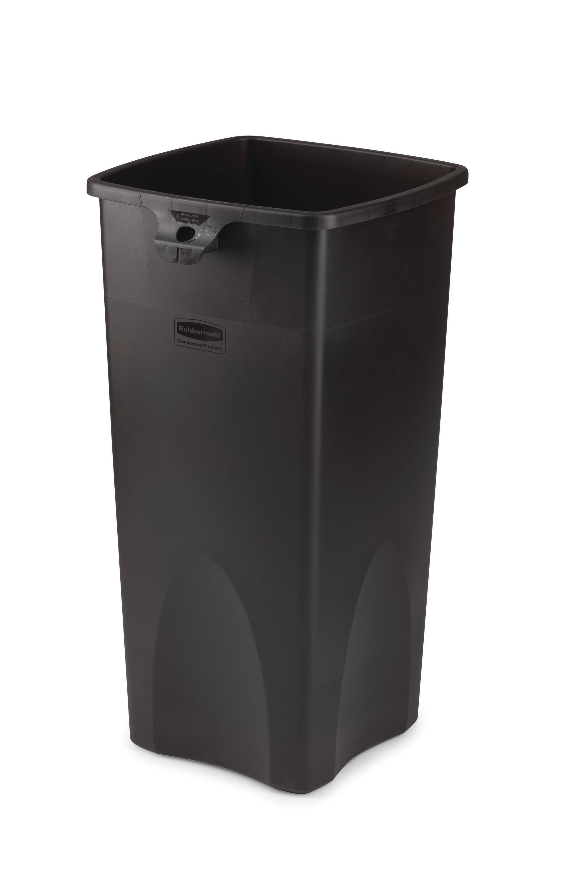 Project Source 23- Gallons Black Plastic Touchless Kitchen Trash Can Indoor