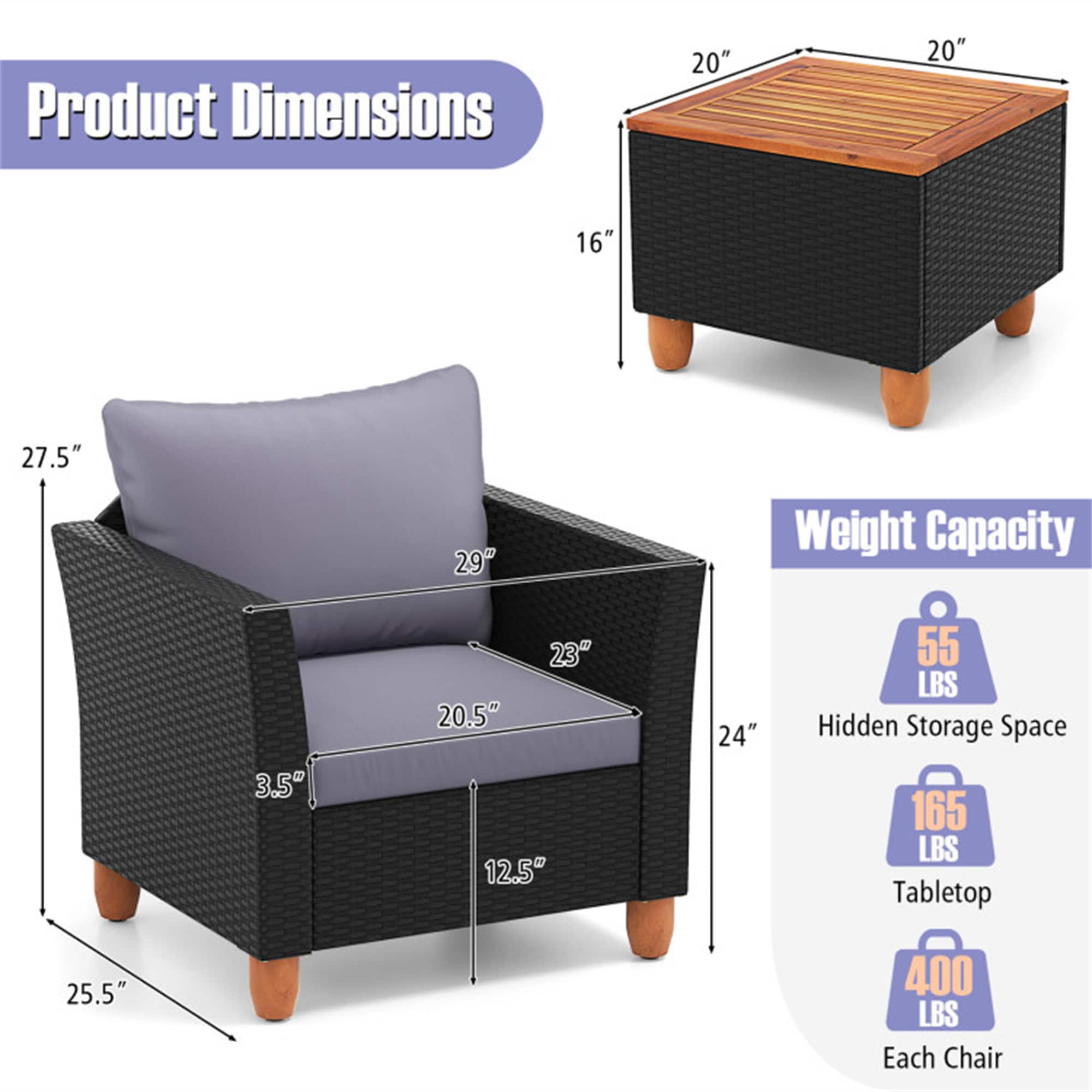 BABOOM BOM-71661GR-CO Patio-Conversation-Sets - View #3
