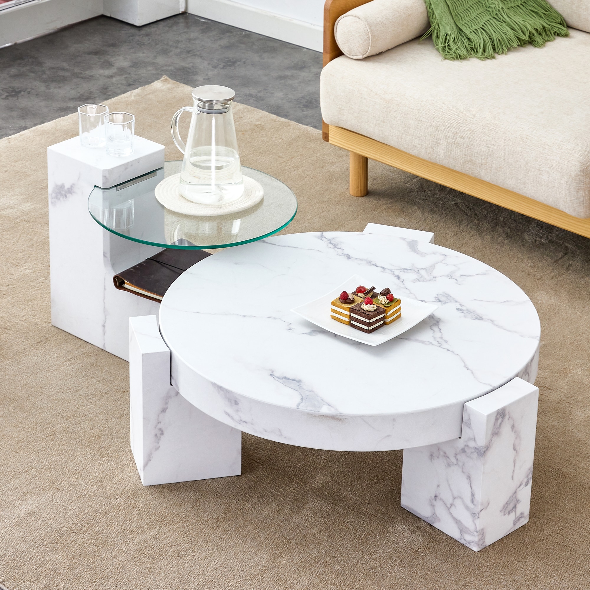 ZAKLOOP WU1396109397 glass MDF Modern Coffee Table