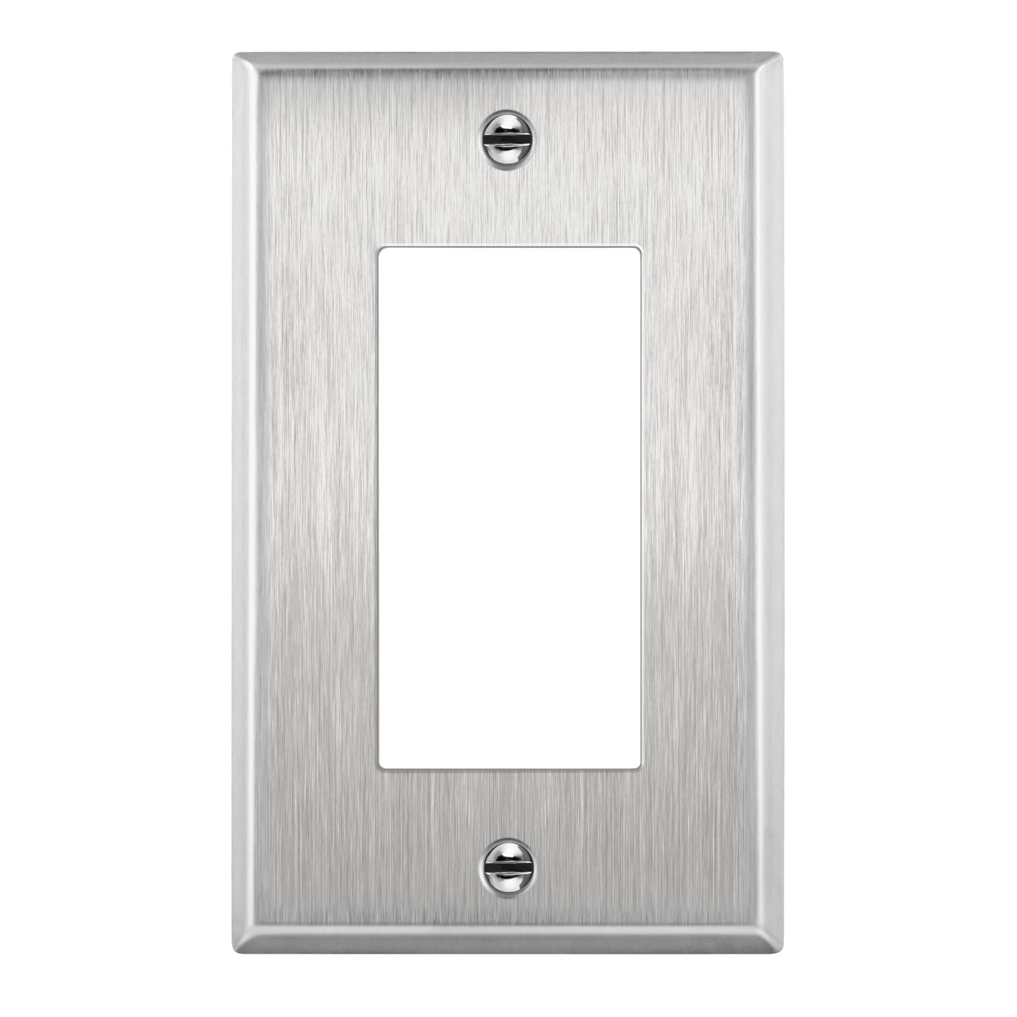 Misopily 1-Gang Stainless Steel Wall Plate for Decorator Switch or Receptacle Outlet 4.50 x 2.76 Inches Corrosion Resistant Silver #LMS0822MA0048