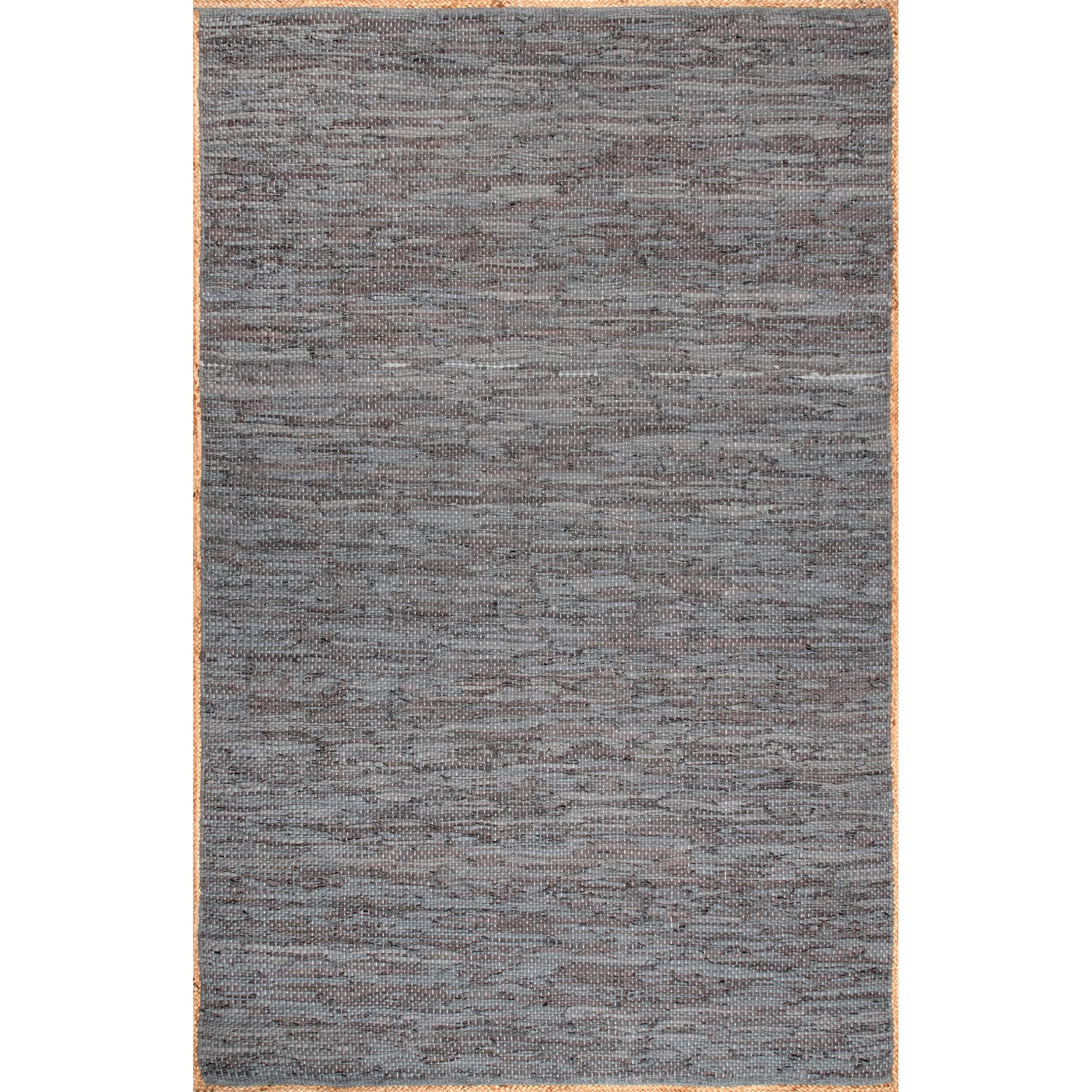 nuLOOM SEKO01A-206 Sabby 2 x 6 (ft) Leather Gray Rectangular Indoor Solid Runner rug