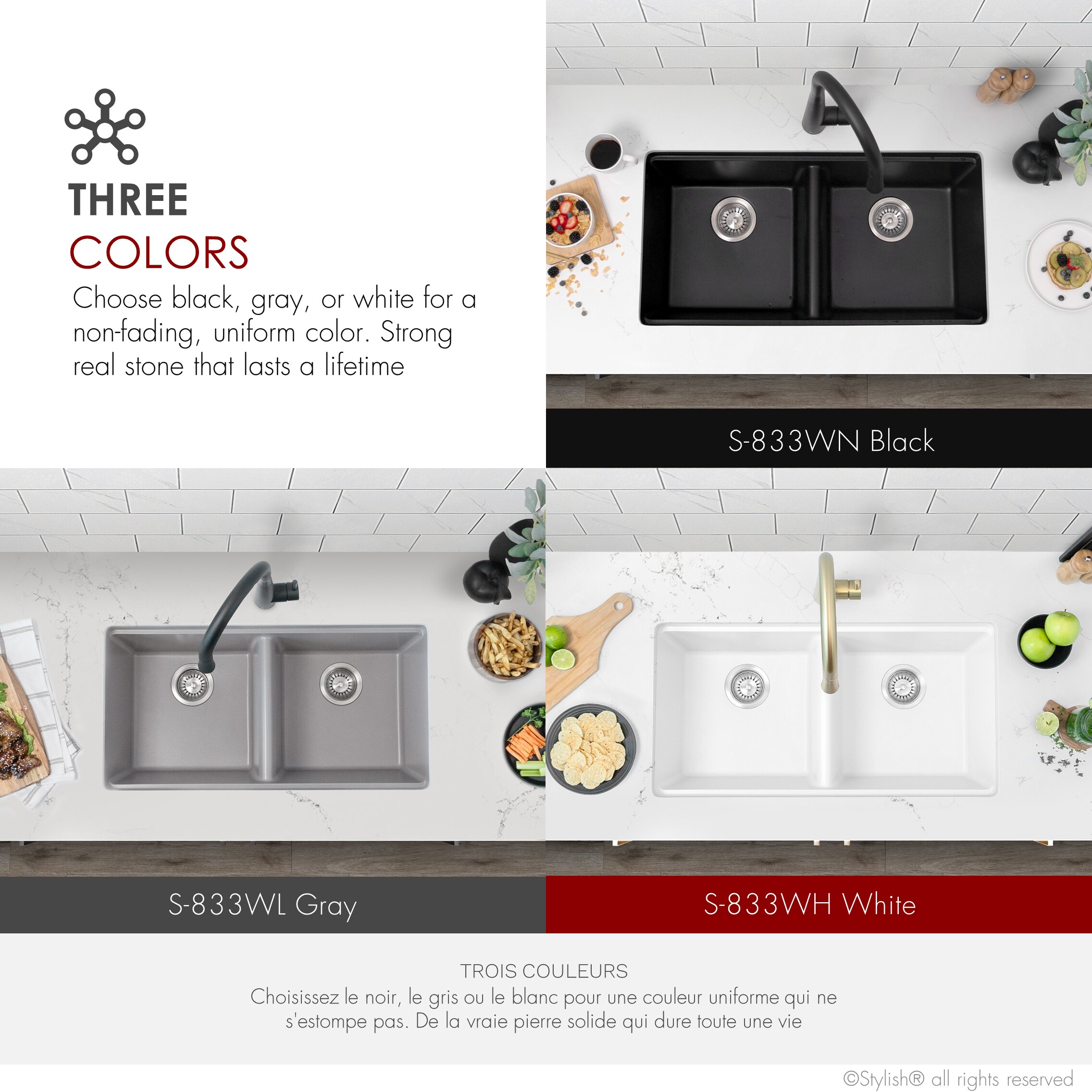 Stylish S-833WL1 Kitchen-Sinks - View #9