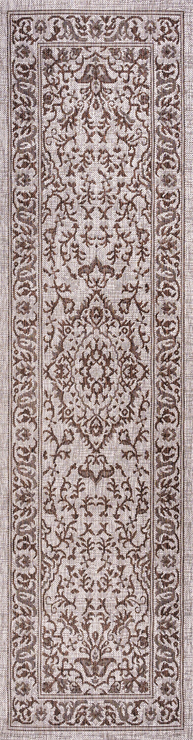 Ivory Medallion Handmade Flat Woven Indoor/Outdoor Rug