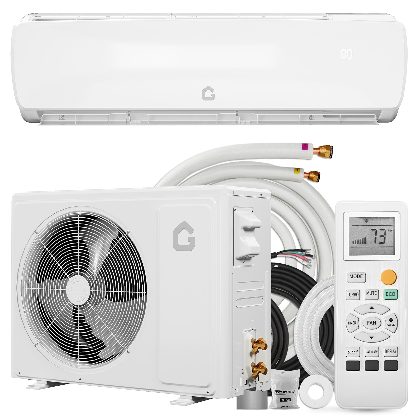 DEXSO 12000 BTU 19 SEER 115V Ductless Mini Split Air Conditioner Heat Pump with Quiet 42dB Operation #CTQHWGSBBP50W5N