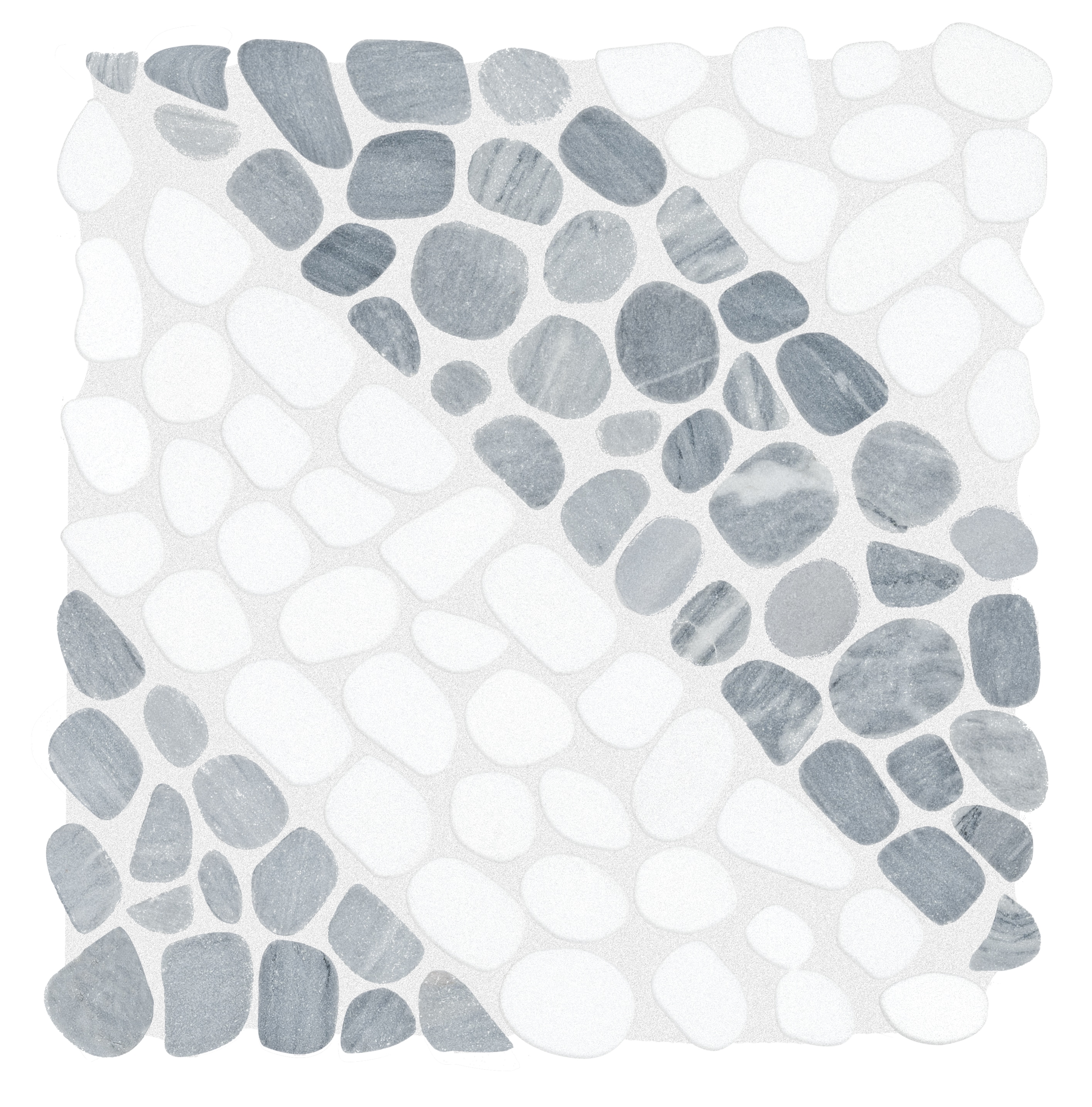 Satori - River 12-in x 12-in Tumbled Natural stone Marble Stone look Pebble Mosaic Floor and Wall...