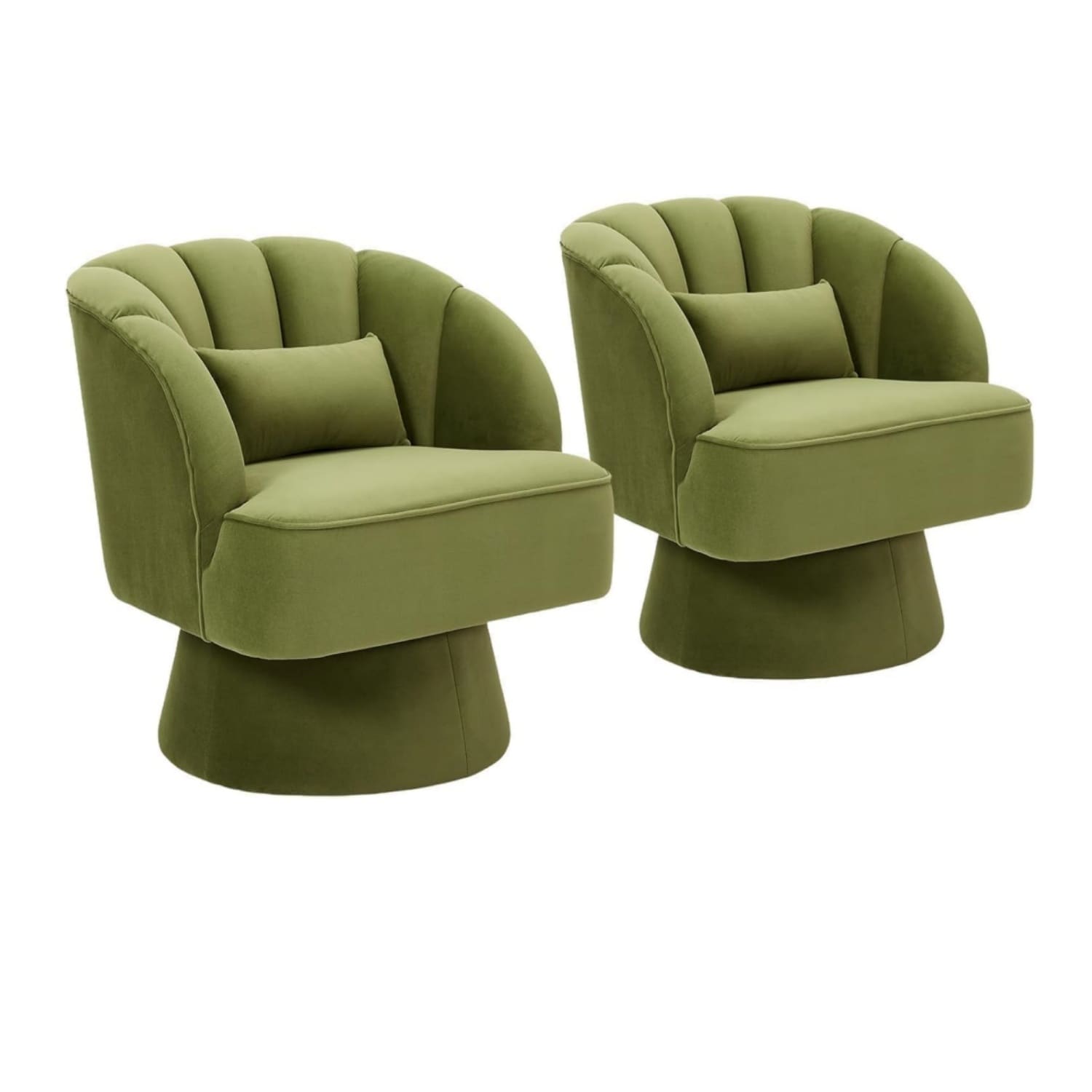 Garvee 2-Pack Modern Teddy Fabric Swivel Barrel Accent Chair 360Degree ...
