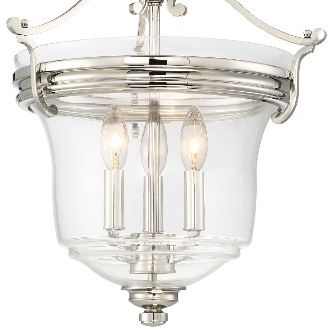 Audrey's Point Polished Nickel 3-Light Transitional Chandelier