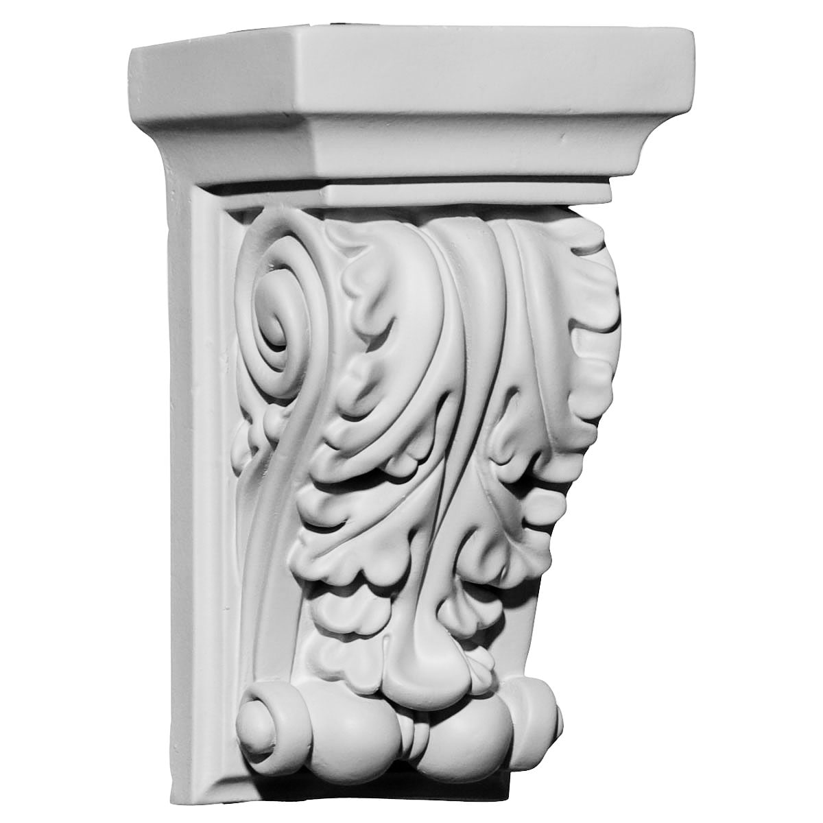 Ekena Millwork COR03X02X06AP 3.5-in x 2.75-in x 6-in Apollo Leaf Primed White Urethane Paintable Corbel