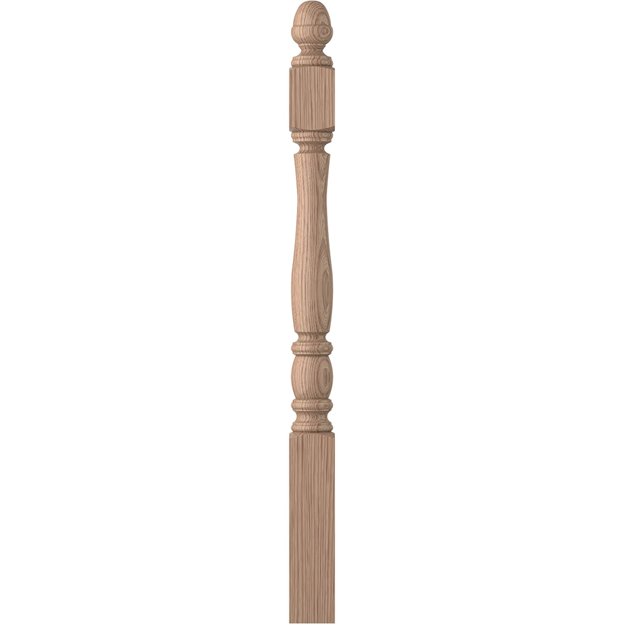 L.J. Smith Stair Systems LJP-3340-HK Briarcliffe 3.5-in x 47.5-in Unfinished Hickory Starting Stair Newel Post