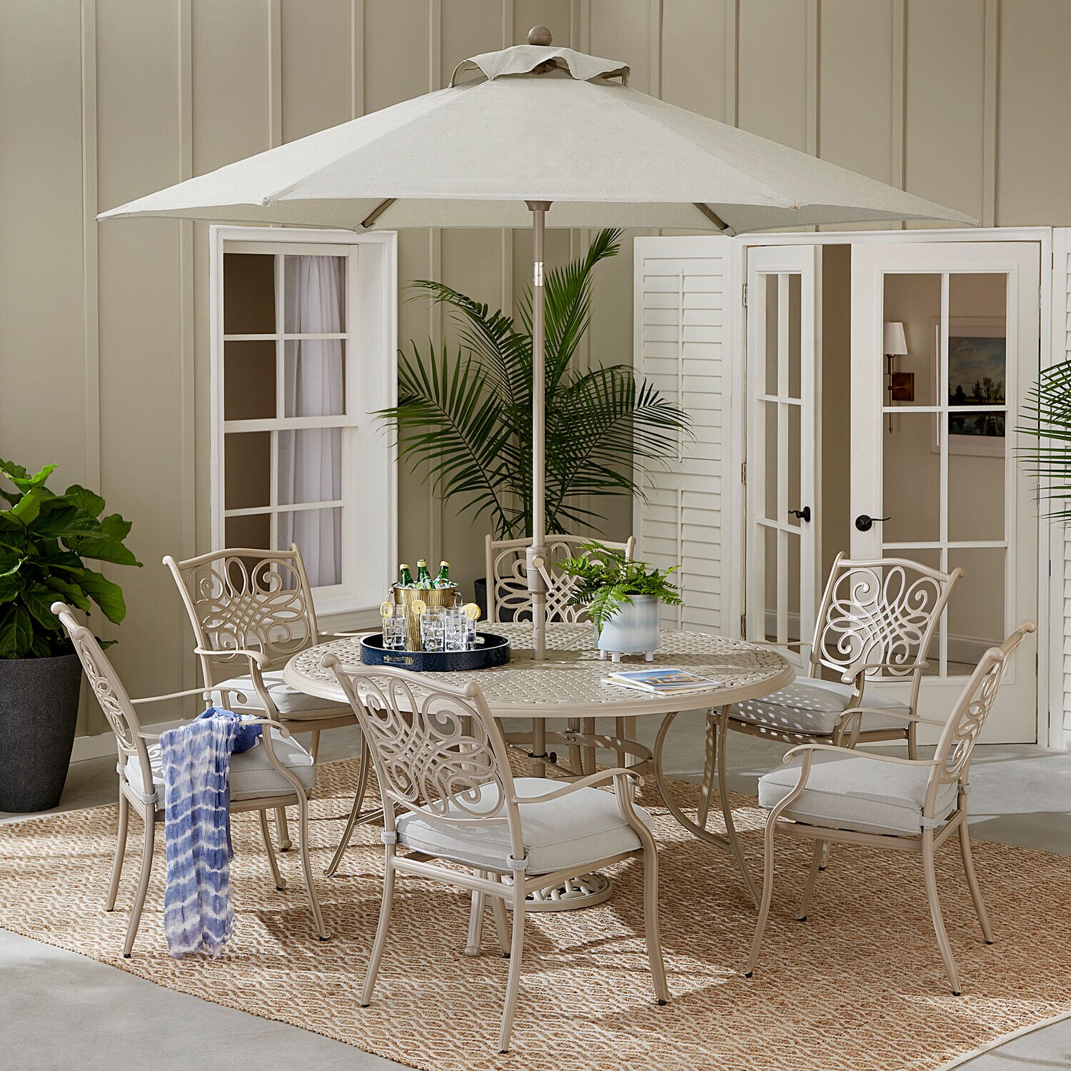 Hanover TRADDNS7PCRD-BE-SU Patio-Dining-Sets - View #5