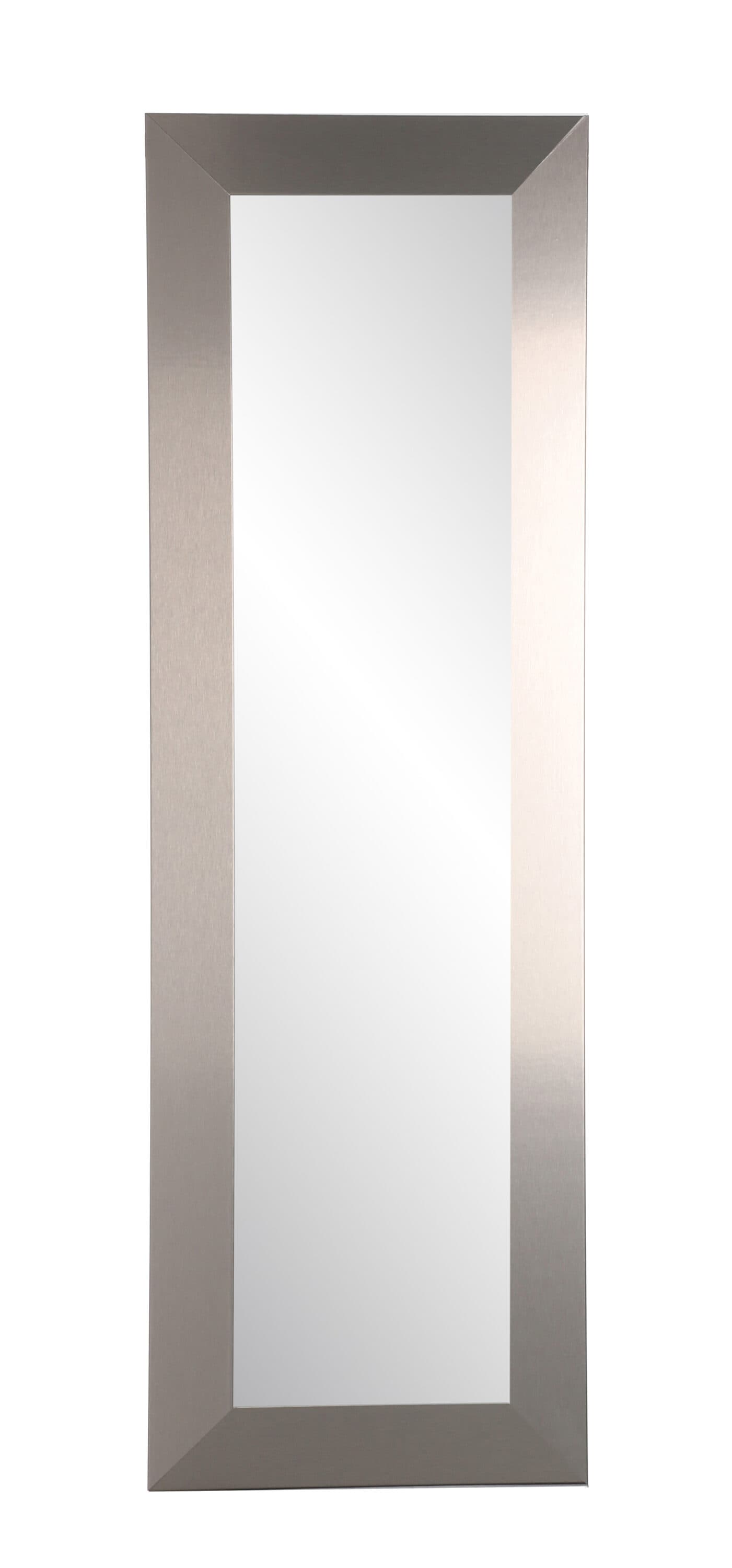 BrandtWorks BM78THIN-L3 21.5-Inches W x 55.0-Inches H Rectangle Nickel/Brushed Framed Full Length Wall Mirror