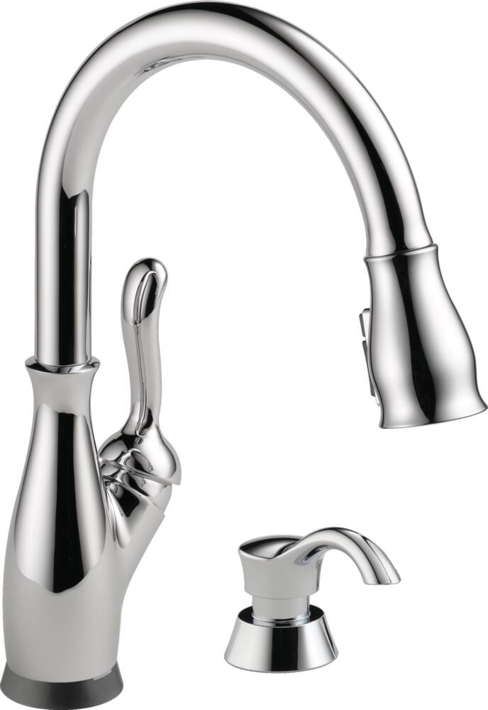 Delta  Leland Chrome Single Handle Voice Activated Pull-down Kitchen Faucet with Sprayer and Soap Dispenser