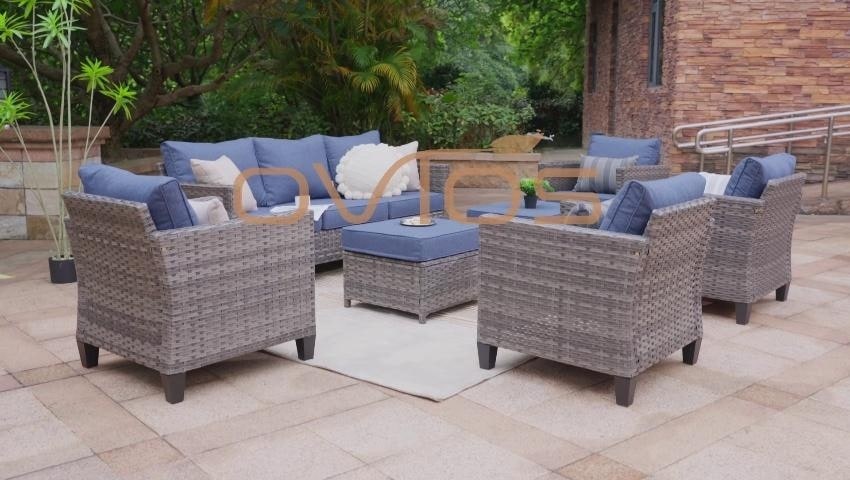 3 Pieces Patio Bistro Sets, Outdoor Wicker Furniture Set Rattan Conversation With Coffee Table For Yard Balcony Garden Gray
