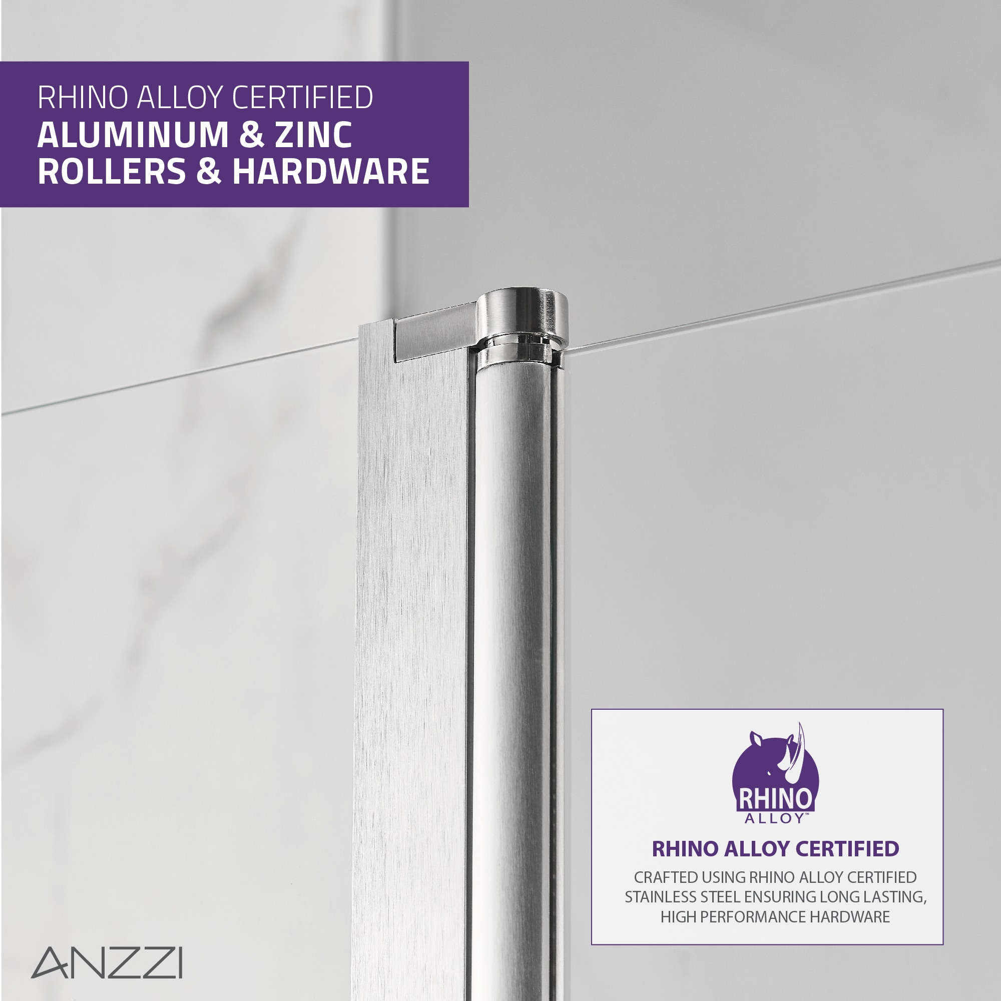 Galleon 48" x 58" Brushed Nickel Frameless Tub Door