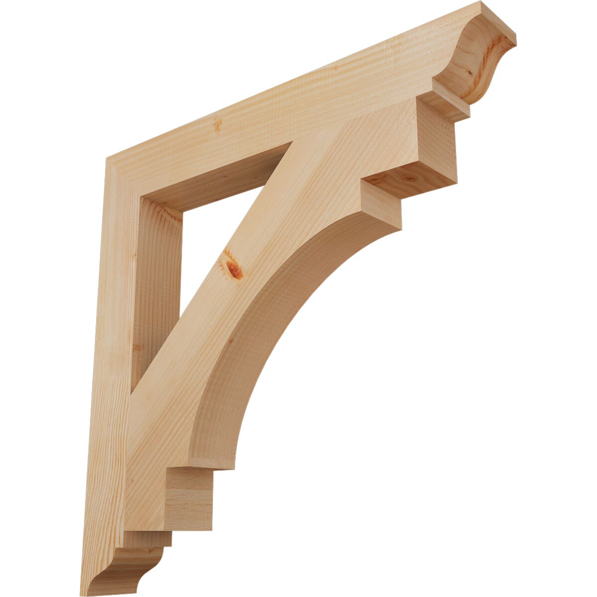 Ekena Millwork BKT04X30X30MRC01SDF Merced traditional smooth 3-1/2-in x 30-in x 30-in Douglas fir Brown Wood Standard bracket