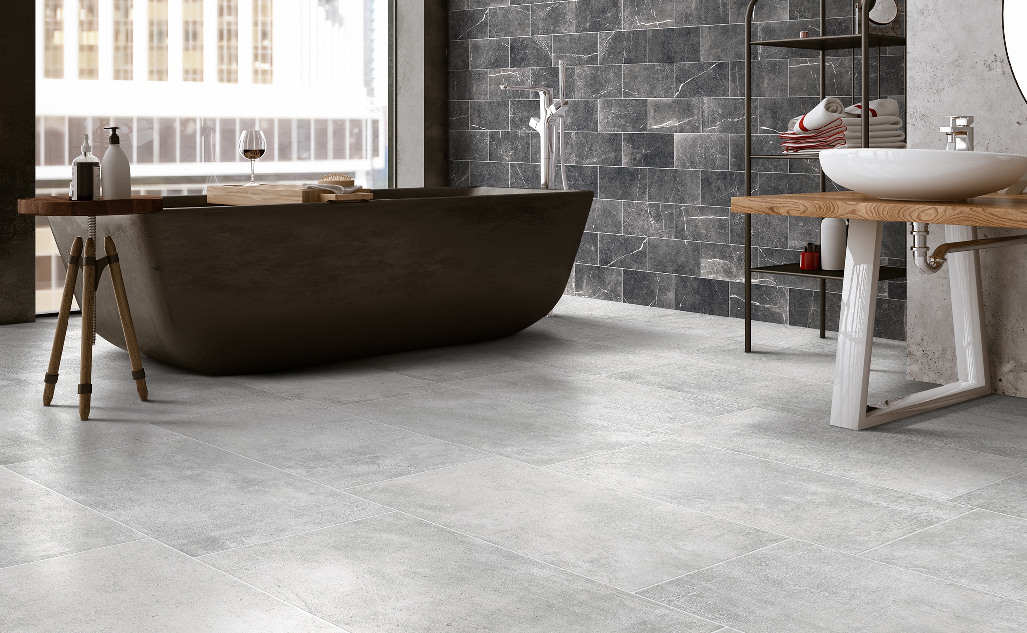 Concrete Bathroom Floor Tiles Flooring Ideas   15274072 