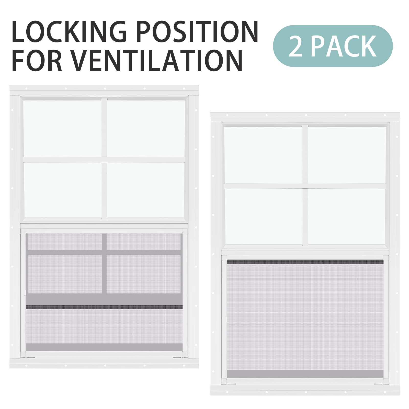 LAIFUCAM 2 Pcs 18 by 27 Flush Mount Shed Window with Tempered Glass and ...