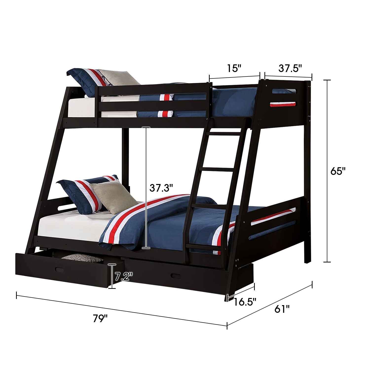 IHOMEadore MDFM-BK003BK Bunk-Beds - View #7
