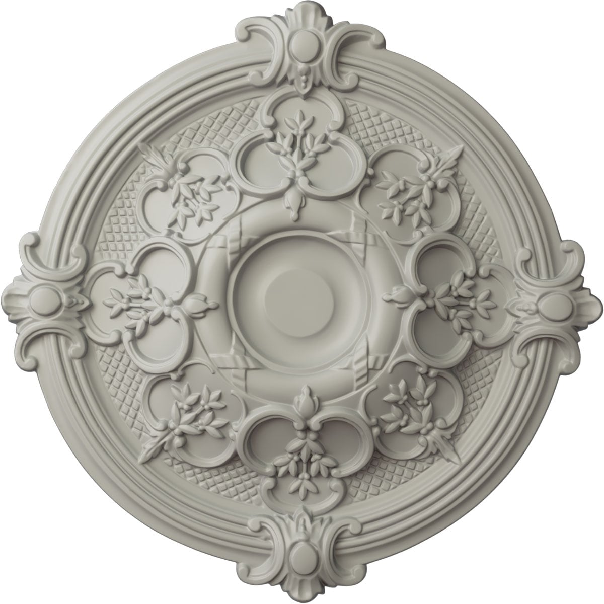 Ekena Millwork CM17HAPCF Hamilton 17.375-in W x 17.375-in L Painted Pot Of Cream Polyurethane Whole Ceiling Medallion