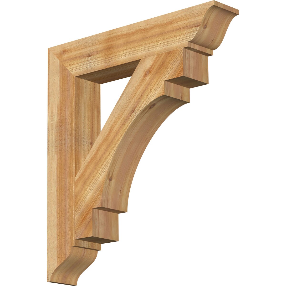 Ekena Millwork BKT06X34X38MRC01RWR Merced traditional rough sawn 6-in x 34-in x 38-in Western red cedar Brown Wood Standard bracket
