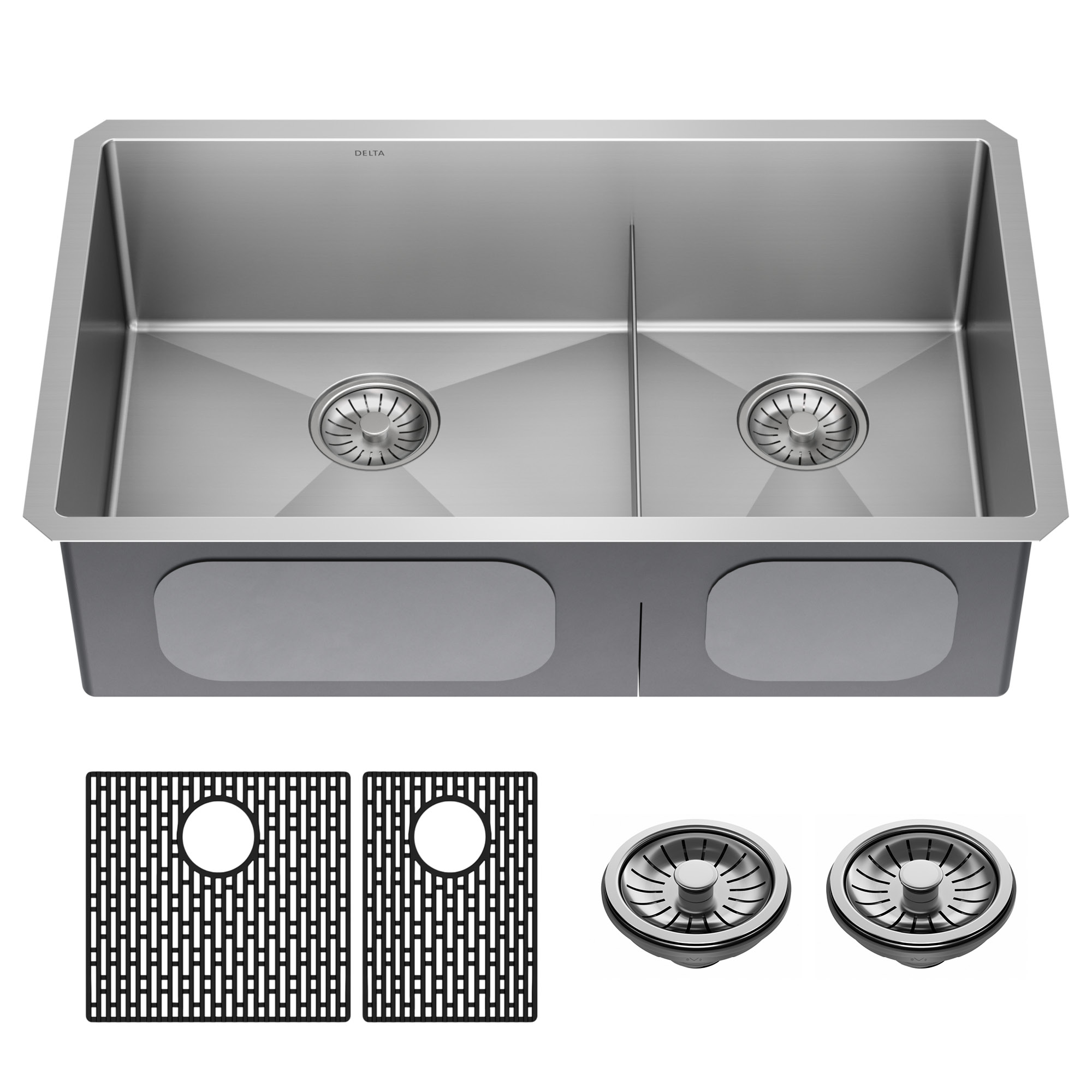 Double offset bowl Drainboard Kitchen Sinks at Lowes.com